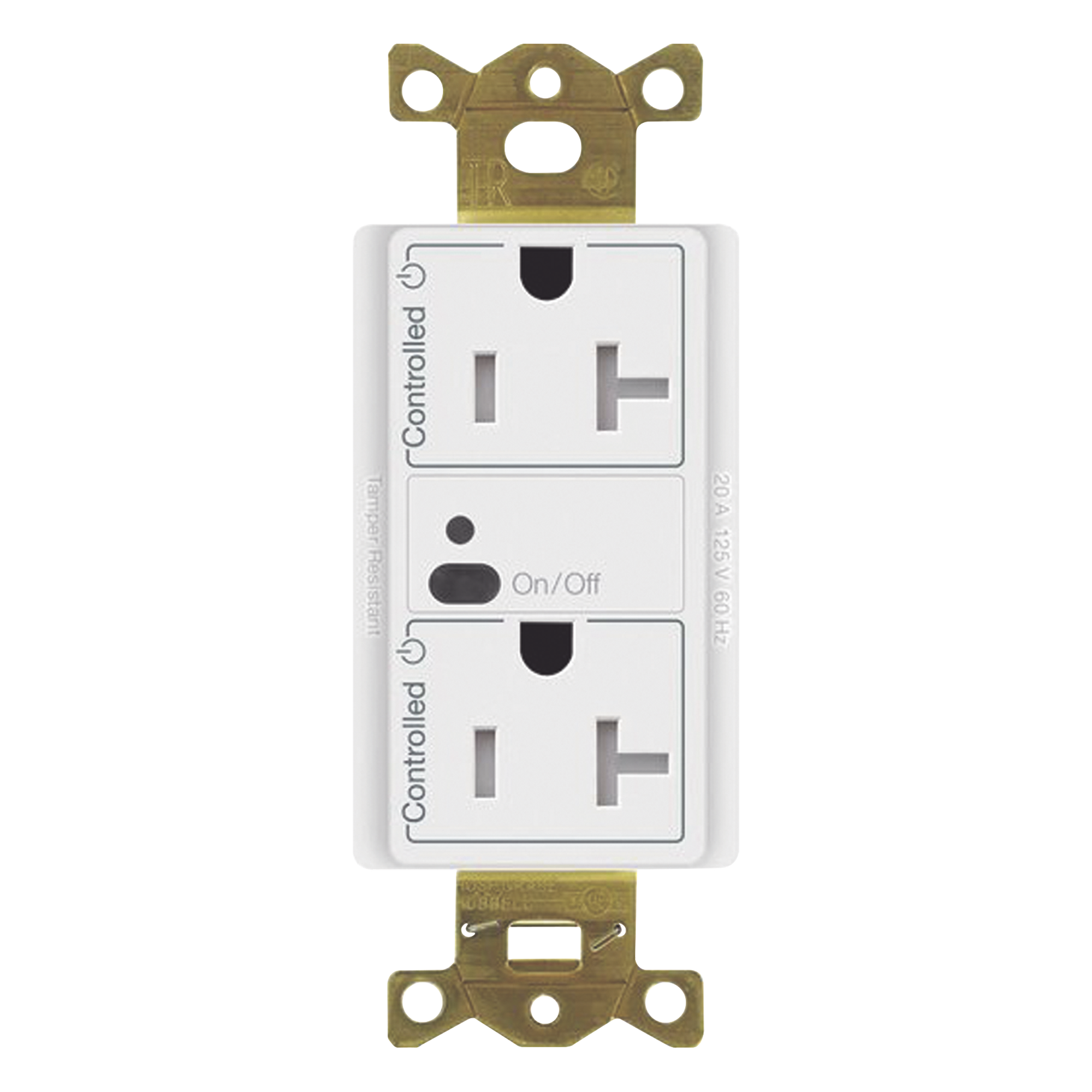 Receptáculo Inalámbrico Dúplex / 20 A / Ambos Contactos Controlados / RF 18 m (59.1 ft) / Clear Connect / 1 HP / Tamper Resistant — LUTRON ELECTRONICS · SKU CAR2S20DTRWH