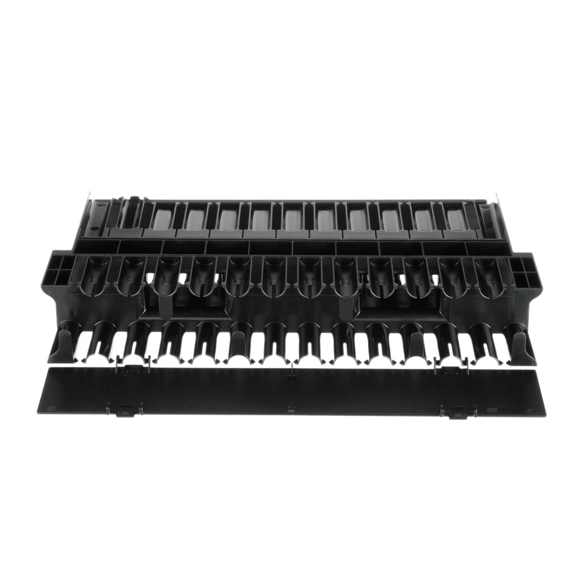 Organizador de Cables Horizontal / Doble Frontal y Posterior / Rack 19in / 2UR / 1.75in de Altura