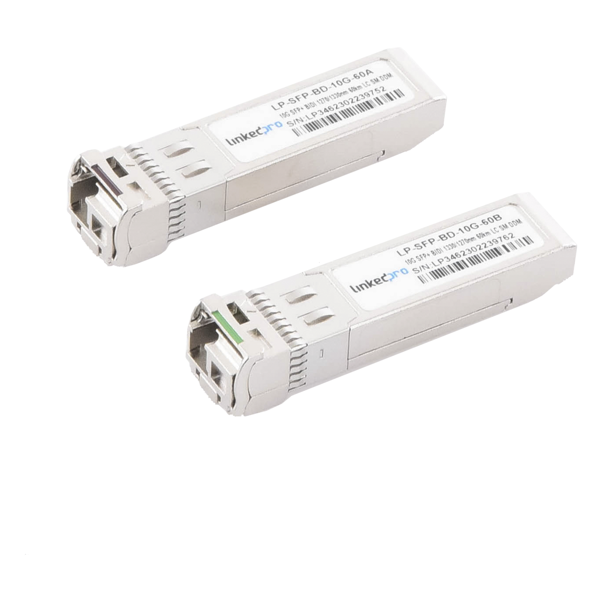 Transceptor Óptico SFP+ / 10 Gbps / Monomodo / Bidireccional 1270/1330 nm / Alcance 60 km (196.8 ft) / LC/UPC Simplex / DDM — LINKEDPRO BY EPCOM · SKU LP-SFP-BD-10G-60