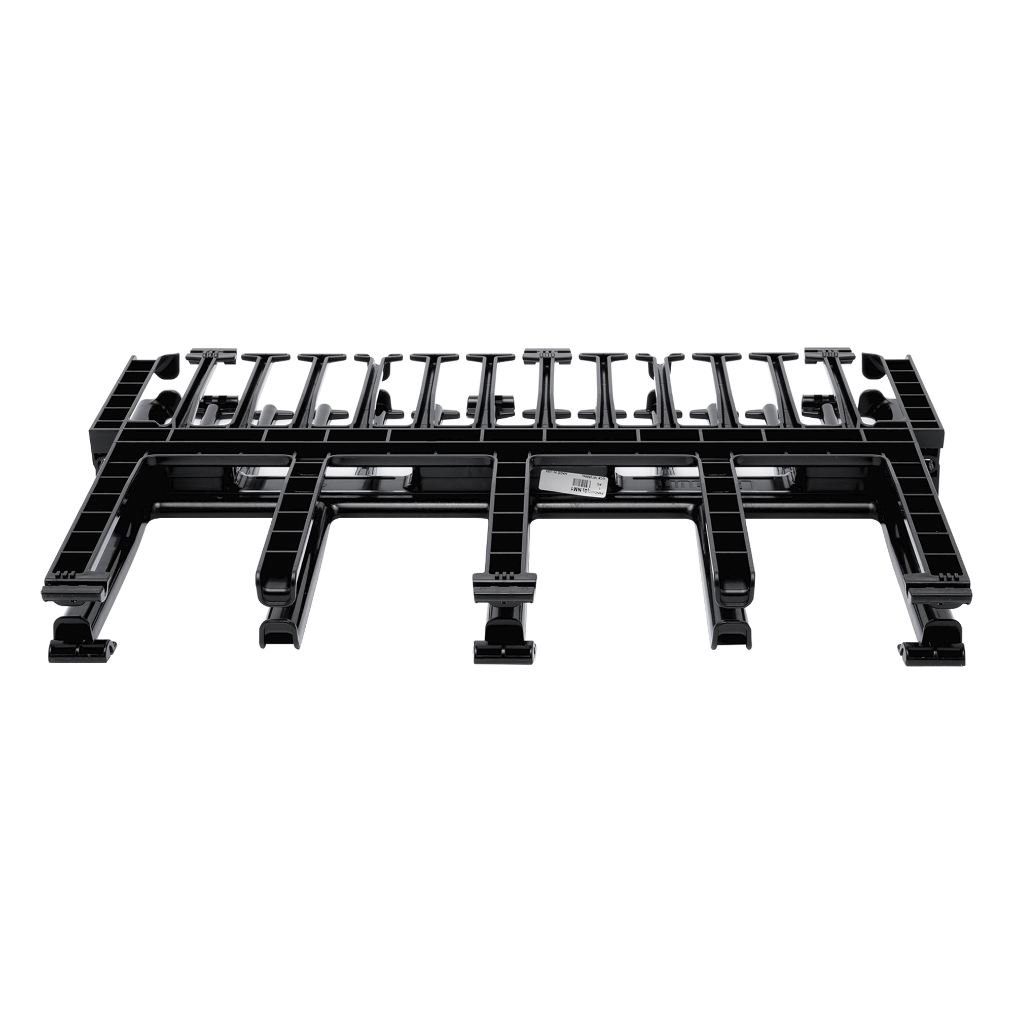 Organizador de Cables Horizontal / Alta Densidad / Doble Frontal y Posterior / Rack 19in / 1UR / Negro