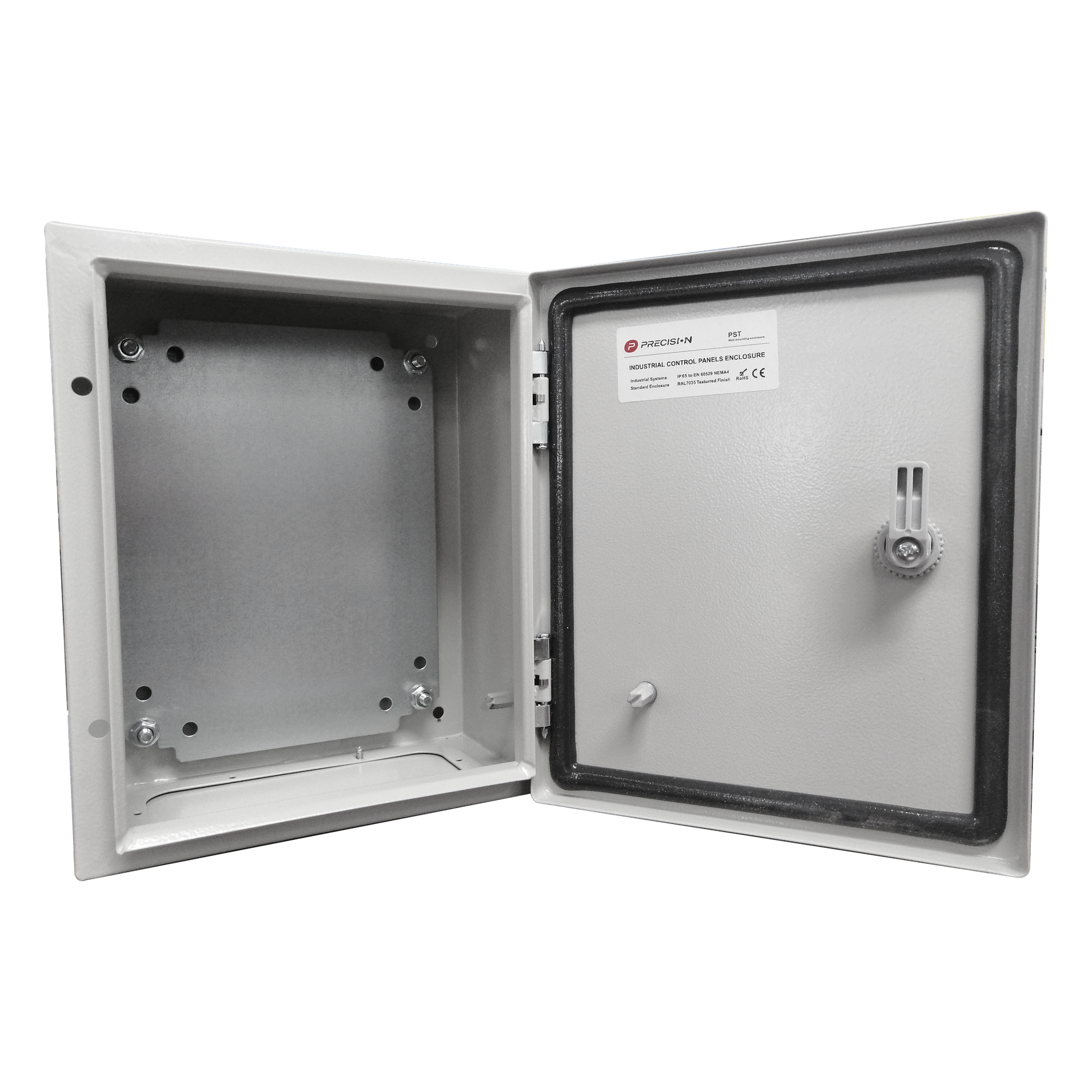 Gabinete de Acero IP66 / 400x400x200 mm / IK10 / Placa Trasera Galvanizada / Cierre con Llave / 15.7x15.7x7.9 in