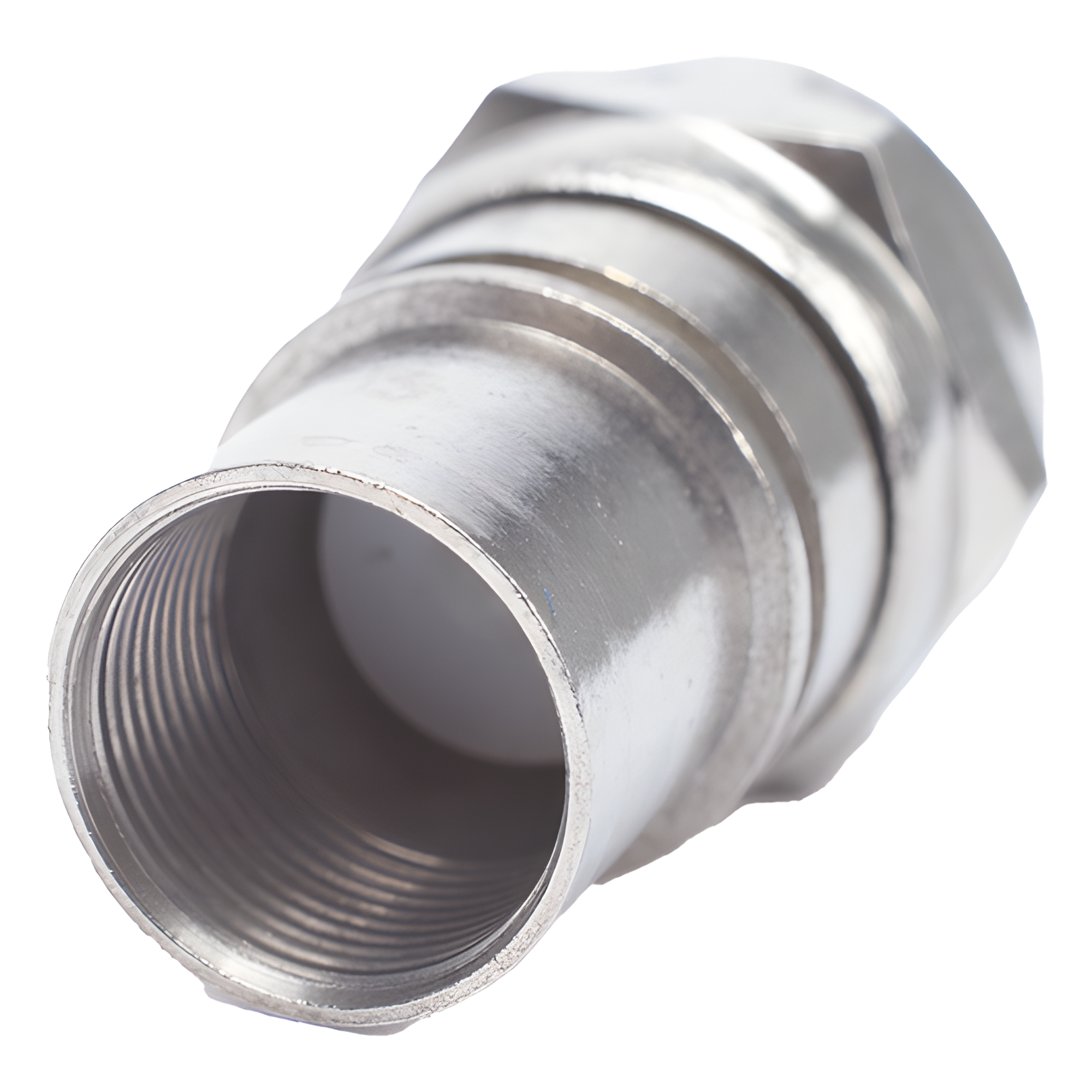 Conector F Macho / Plegable con PIN / Cable RG-6 / Cuerpo Bronce Niquelado / Contacto Oro / Aislante Teflón