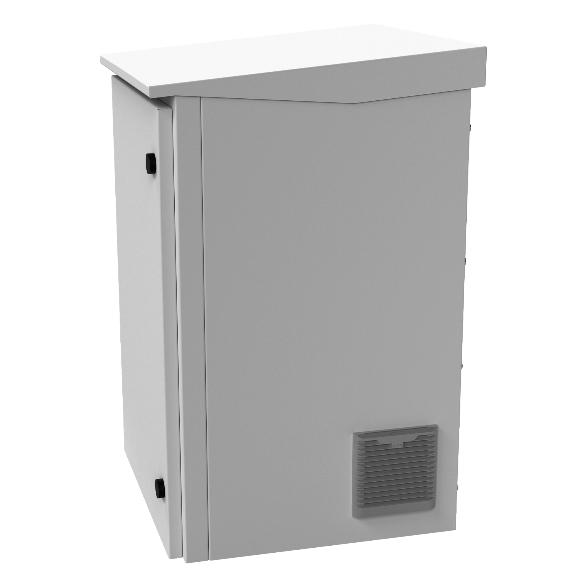 Gabinete Exterior IP / Rack 19" 24U / Ventiladores con Termostato / Acero Galvanizado / Filtro Antipartículas / Cerradura Doble