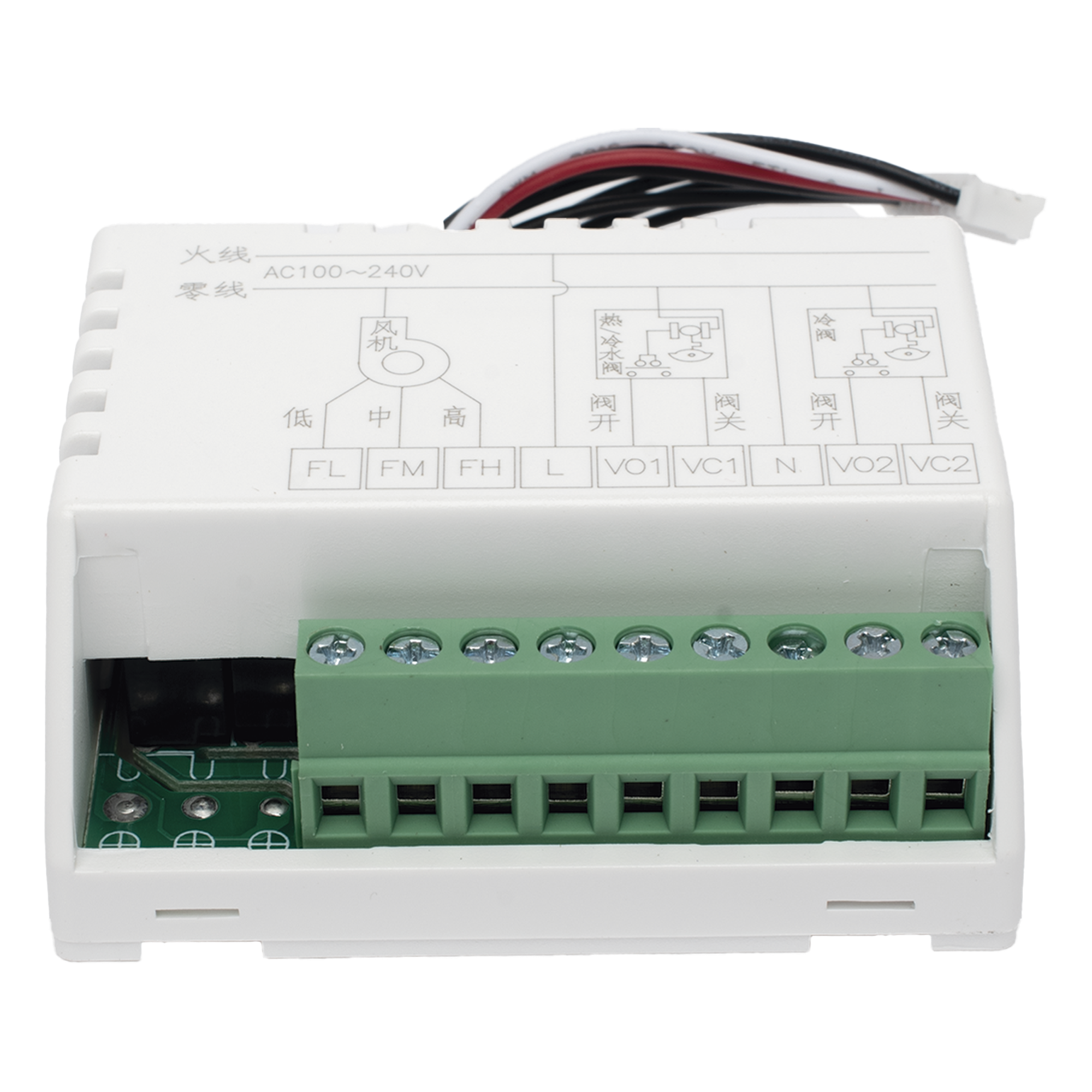 Controlador de Temperatura de Pared / Fan Coil 2 o 4 Tubos / Salida On/Off / Control de Ventilador Manual o Automático / Alimentación 100-240 VAC