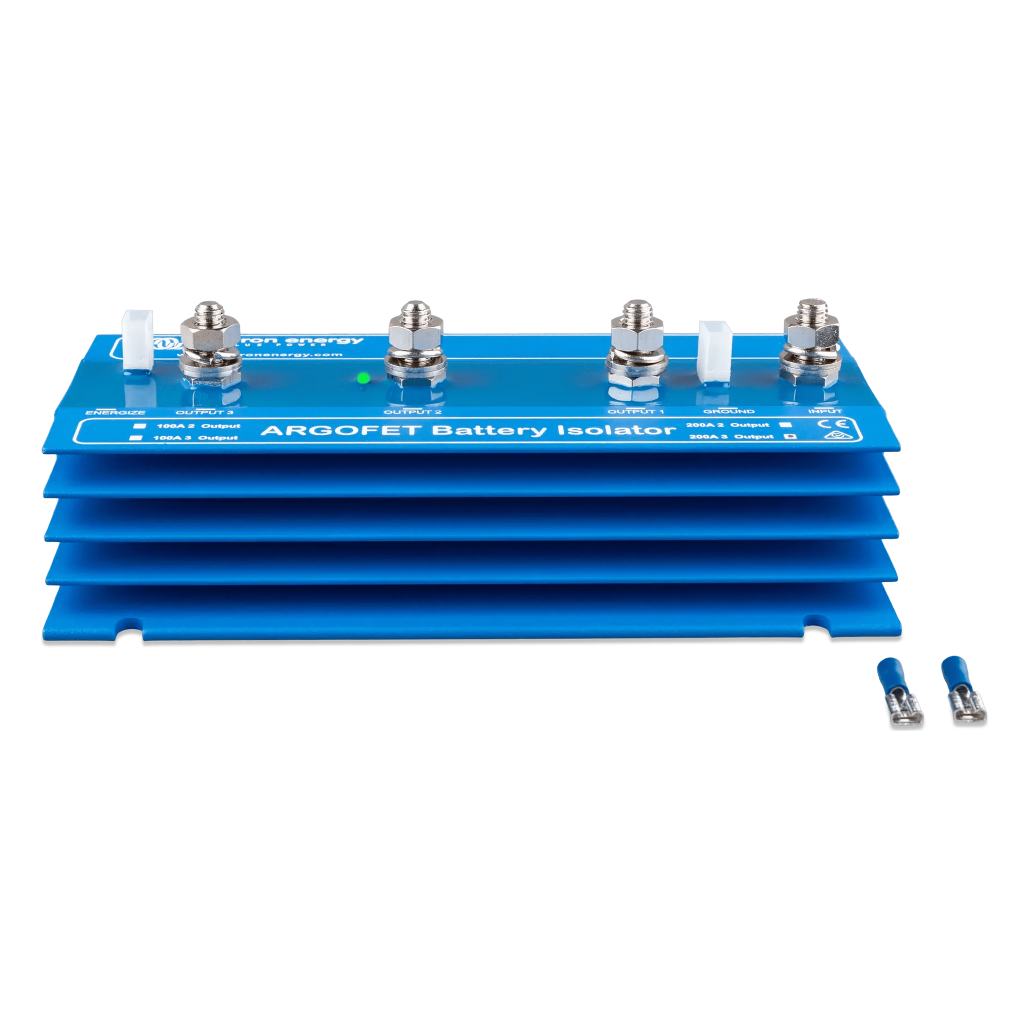 Aislador de Baterías / 200 A / 3 Bancos Independientes / Caída de Tensión <0.1 V / 12/24 V Auto / Terminales M8 — VICTRON ENERGY · SKU ARG2003