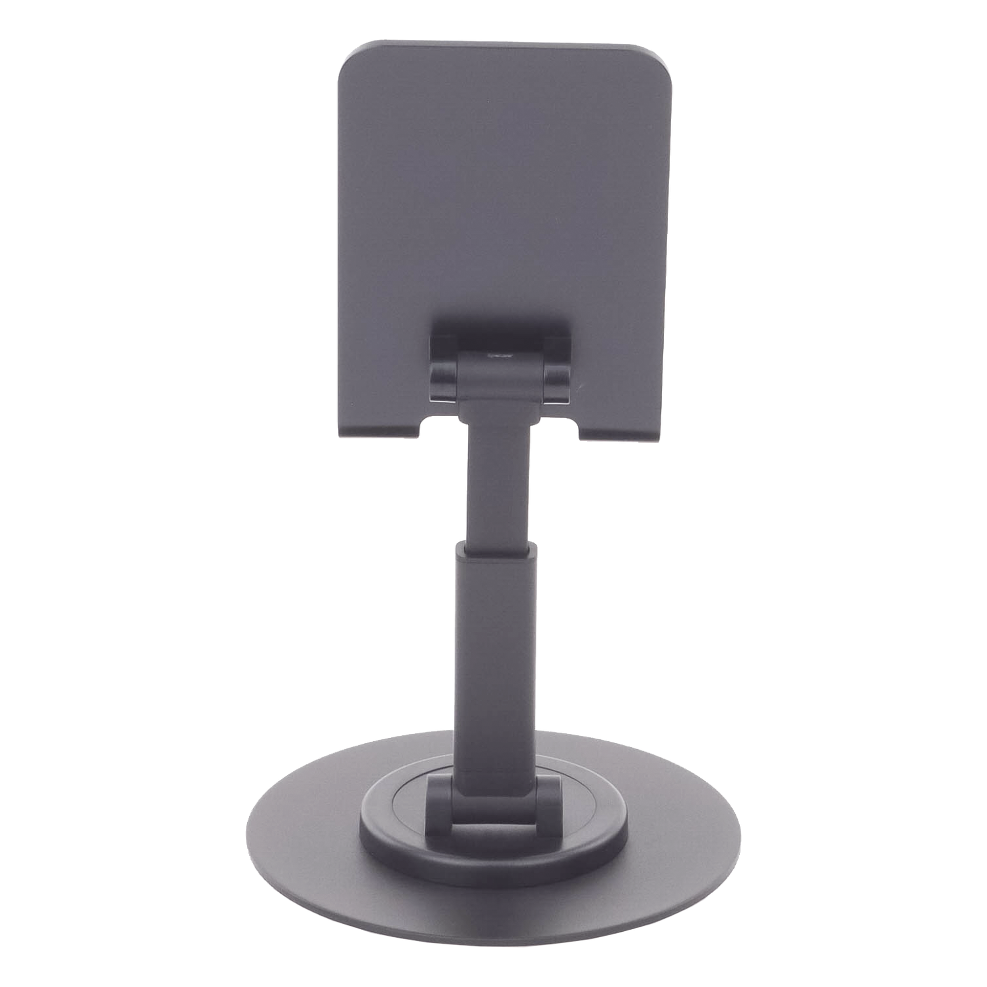 Soporte para Teléfono Celular Giratorio | 360° de Rotación | Angulo Ajustable | Altura Ajustable 17-20cm  | Antideslizante | Ejes Giratorios de Alta Precisión| Plegable | Aluminio | Color Gris