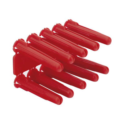 Taquete de 1/4  plástico paquete de 100 piezas para fijar objetos con tornillo en muros y techos de concreto o superficies sólidas, compatible con tornillo TH10X de 10 x 1 1/2"  (1103-03100) 