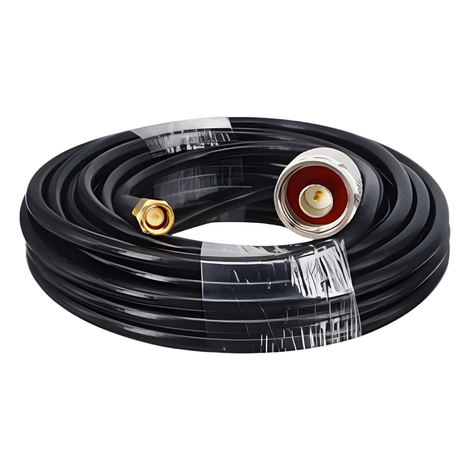 Cable Coaxial / Baja Pérdida / 10 m (32.8 ft) / Impedancia 50 Ω / Operación 5-3000 MHz / Apantallamiento >90 dB / Conectores N y SMA Macho — IBERNEX · SKU NX9775/C10