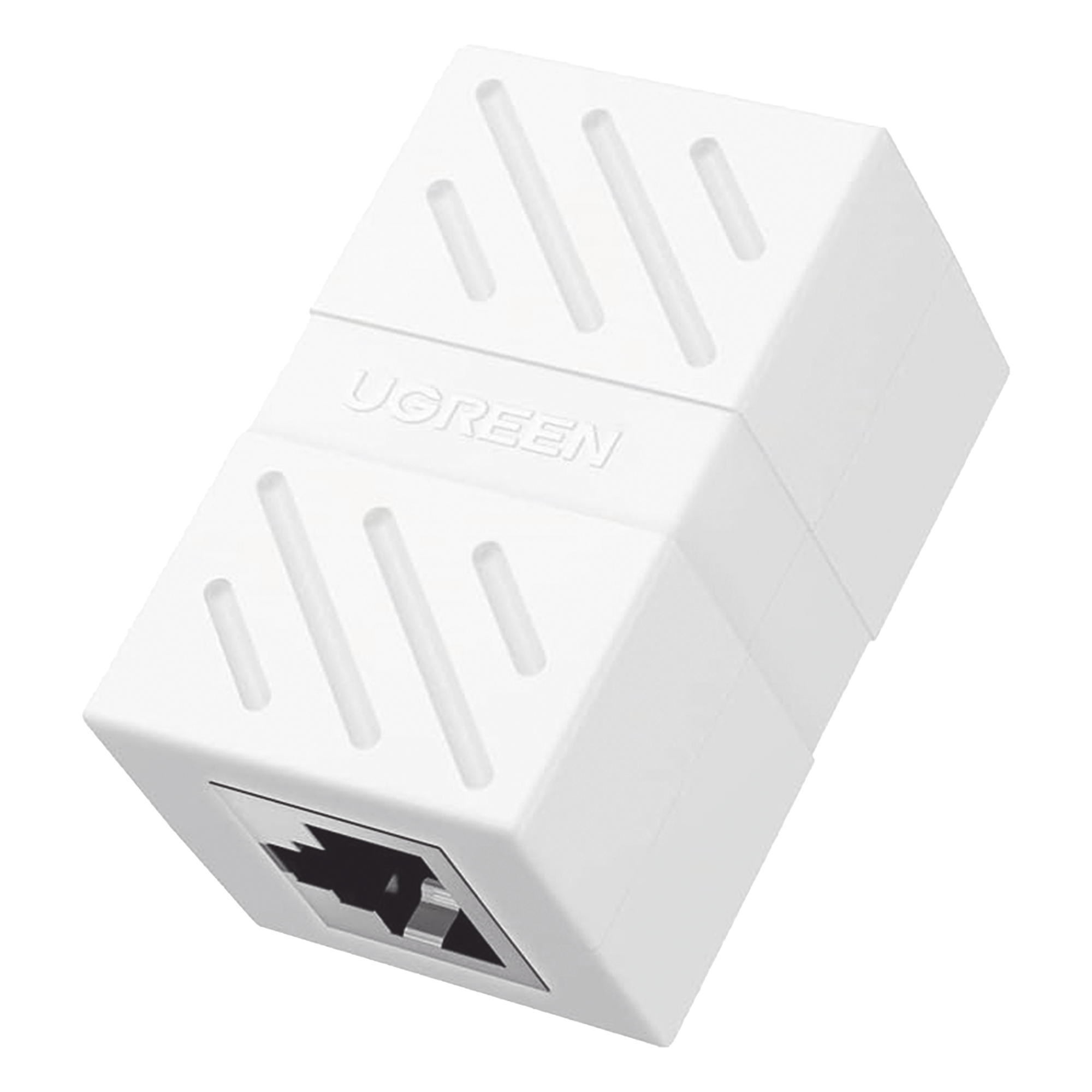 Acoplador Ethernet / 10 Gbps / Cat7/Cat6A/Cat6/Cat5e / PoE / Ignífugo ABS / Blanco — UGREEN · SKU 20311