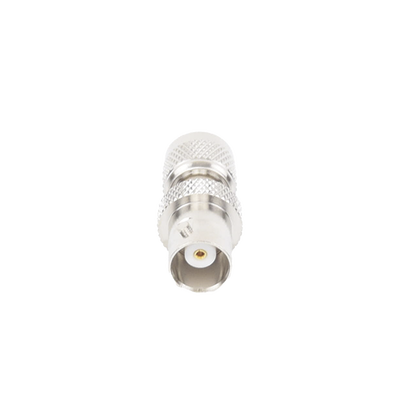 Adaptador en Línea, de Conector Mini UHF Macho a BNC Hembra, Níquel/ Oro/ Teflón.