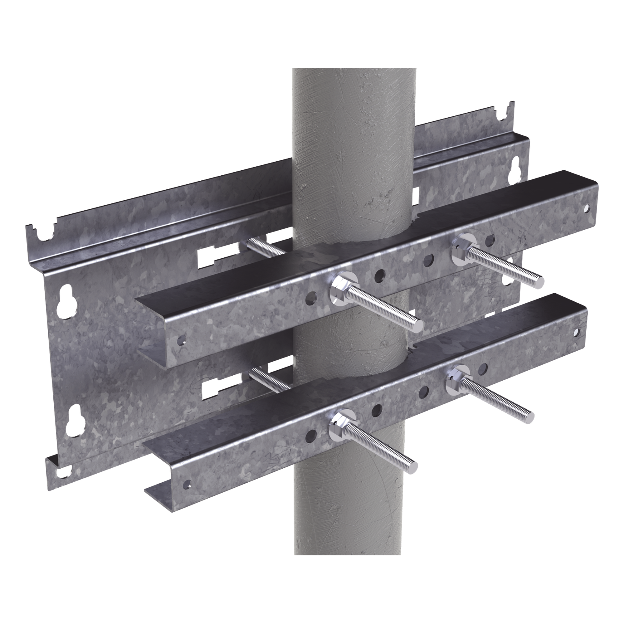 Herraje de Fijación / Montaje en Pared, Poste o Torre / Tornillos 250 mm / Compatible con Gabinete 9U