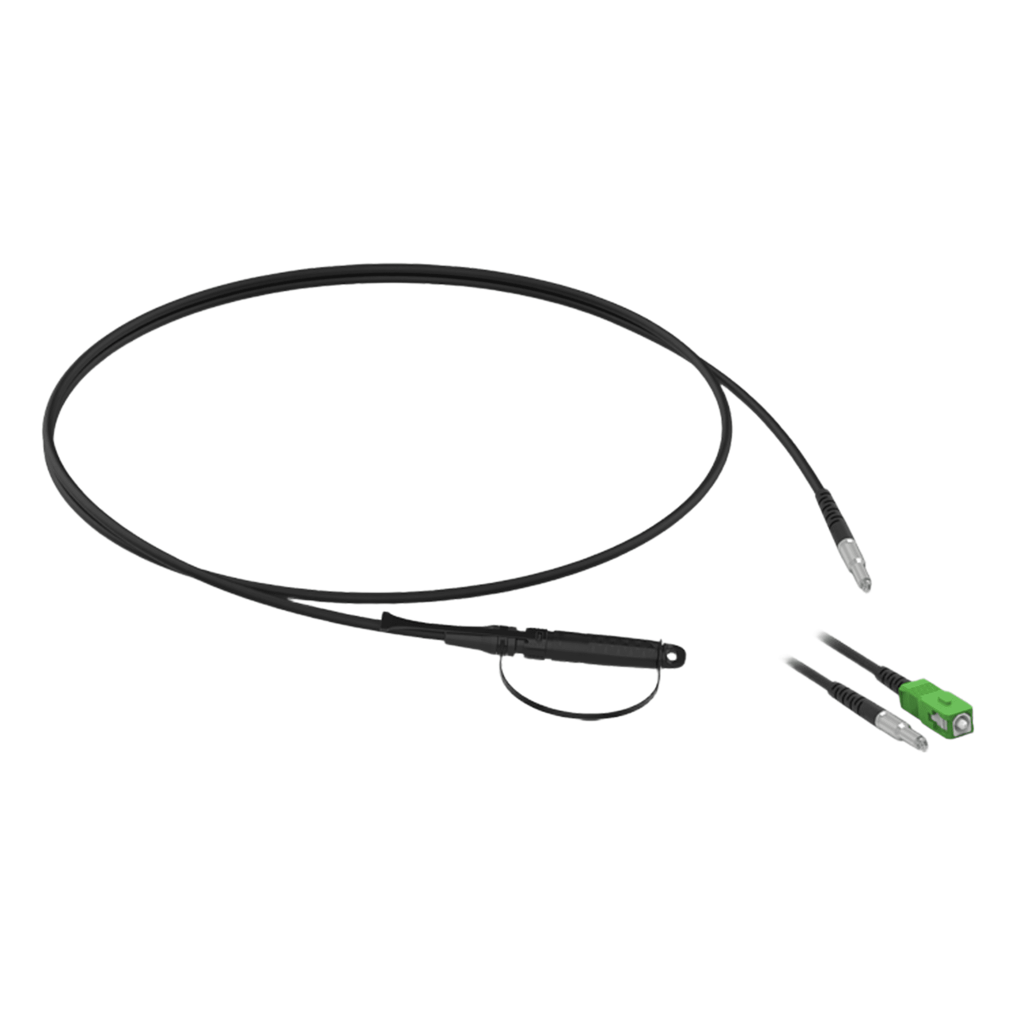 Cable Drop Preconectorizado / SC/APC y MH1A / Fibra G.657.B3 / 150 m (492.1 ft) / 3 mm Diámetro / Resistencia 500 N / -40°C a +75°C — FIBERHOME · SKU FITODC-MH1A-HSA1-150