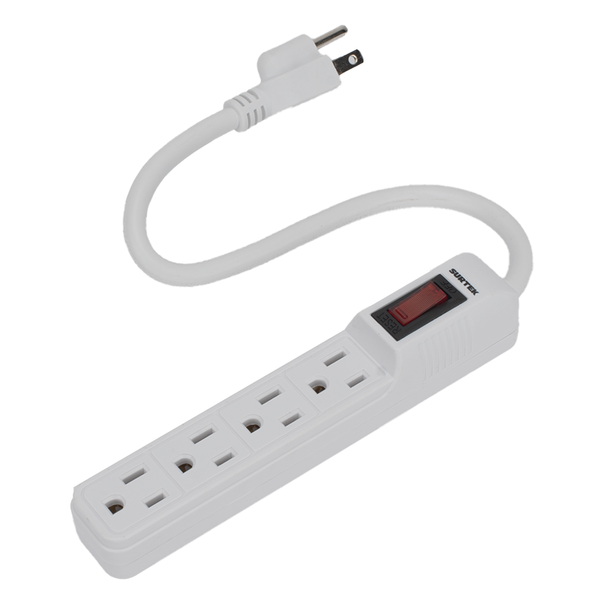 Multicontato Profesional / 4 Tomas 127 Vca / 15 A / Cable 30 cm (11.8 in) / Interruptor Iluminado / Norma NOM 003 — SURTEK · SKU SYS-136200