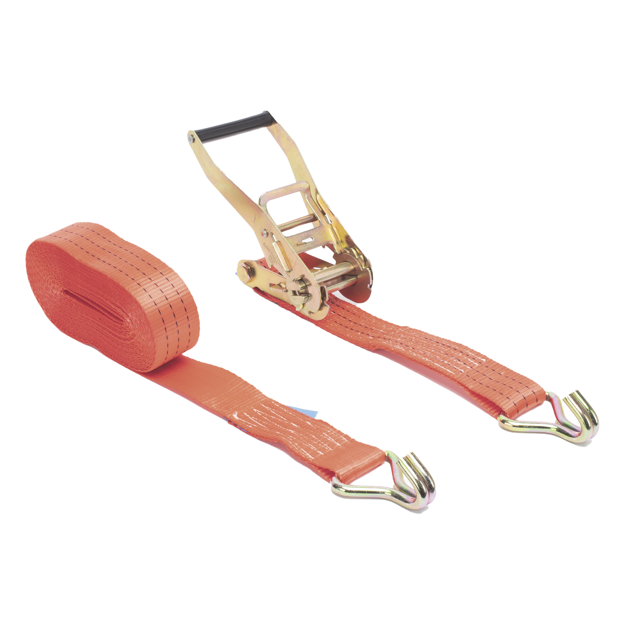 Eslinga Sintética / Ancho 50 mm / Longitud 10 m (32.8 ft) / Gancho y Tensor Metálico / 15,000 N Capacidad / 30,000 N Ruptura — PRECISION · SKU PST-S020-02
