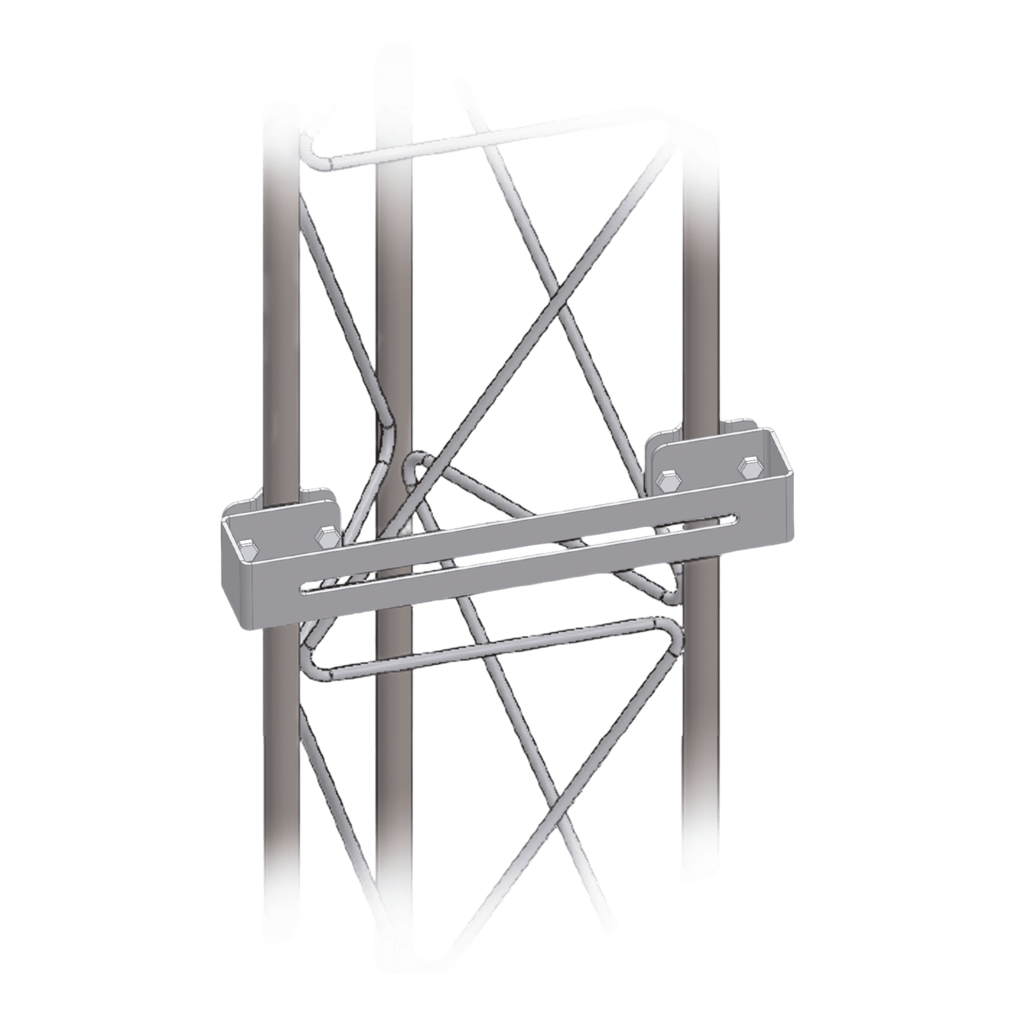 Herraje Multipropósito para Torre / Acero Galvanizado en Caliente / Compatible STZ30G / Soporte PTZ o Bullet / Incluye Abrazaderas — SYSCOM TOWERS · SKU SHU-PTZ-30