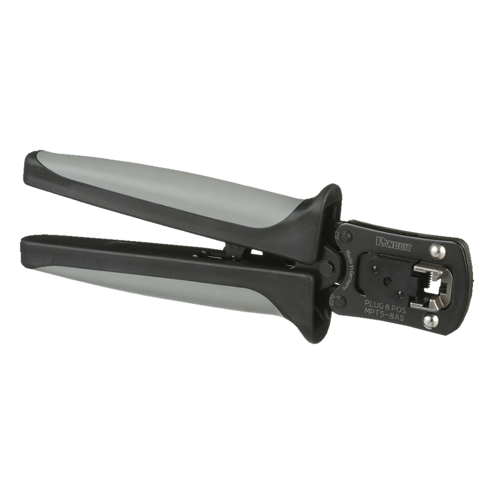 Pinzas Ponchadoras / RJ45 / Cat5e Cat6 Cat6A / 193x19.8x63.5 mm / 7.6x0.8x2.5 in / Negro — PANDUIT · SKU MPT5-8AS