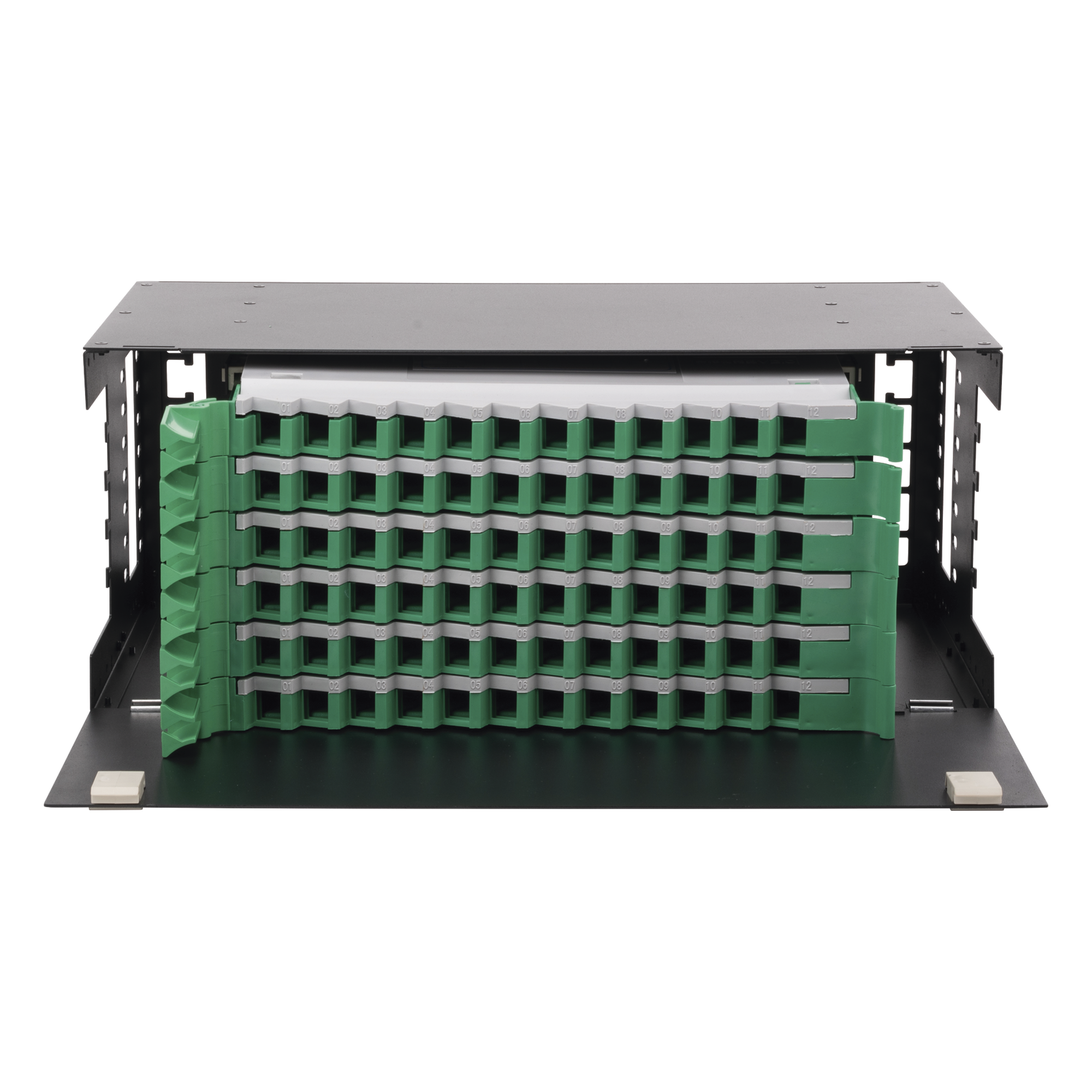 Distribuidor de Fibra Óptica / 72 Fibras / 19" / 4U / 6 Bandejas Deslizables / Vacío — LINKEDPRO BY EPCOM · SKU LP-ODF-8072