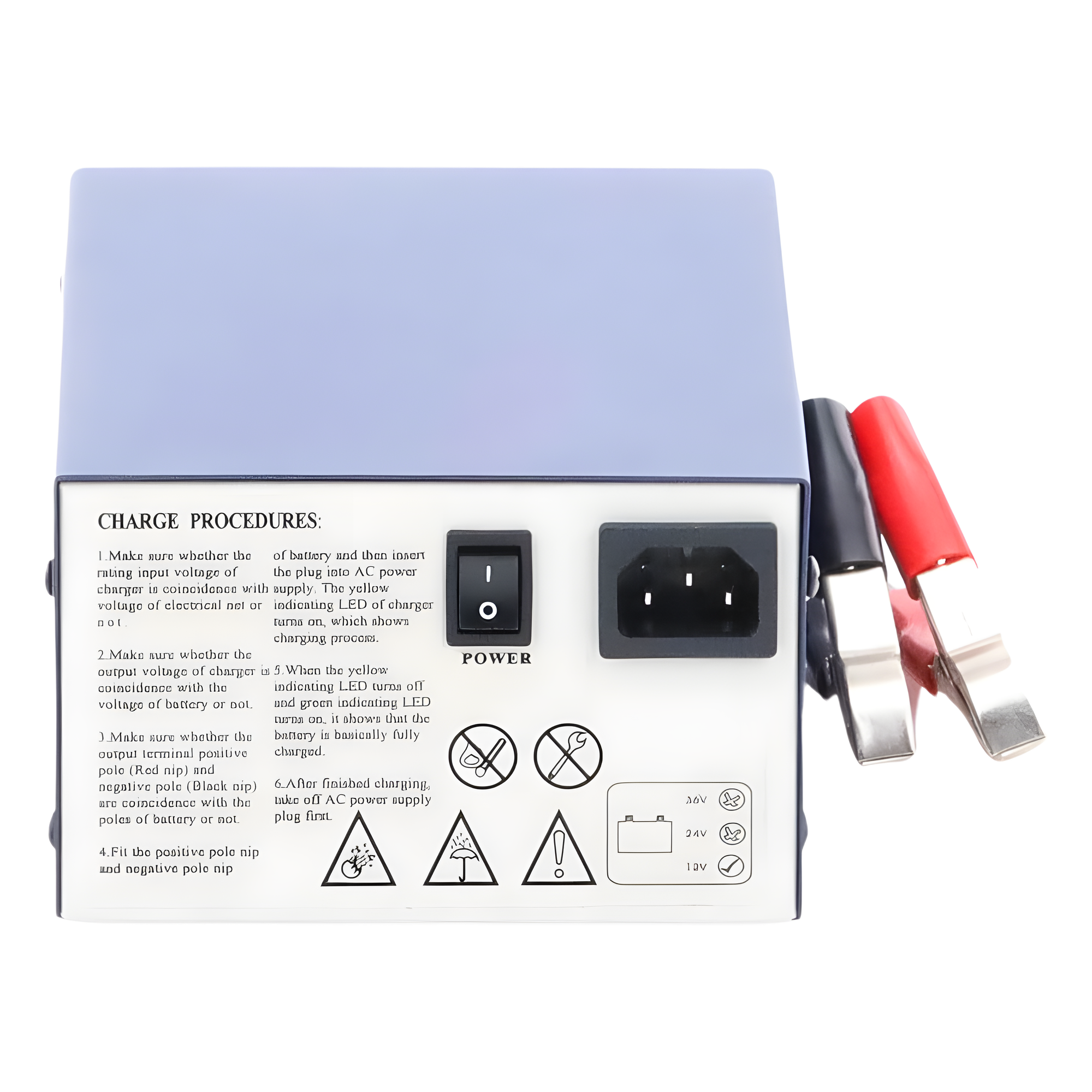 Cargador de Baterías SLA/VRLA / 12 V / 40 a 120 Ah / Entrada Universal 100-240 V AC / Tecnología Switching Sin Transformador / Carga Rápida con Flotación Automática