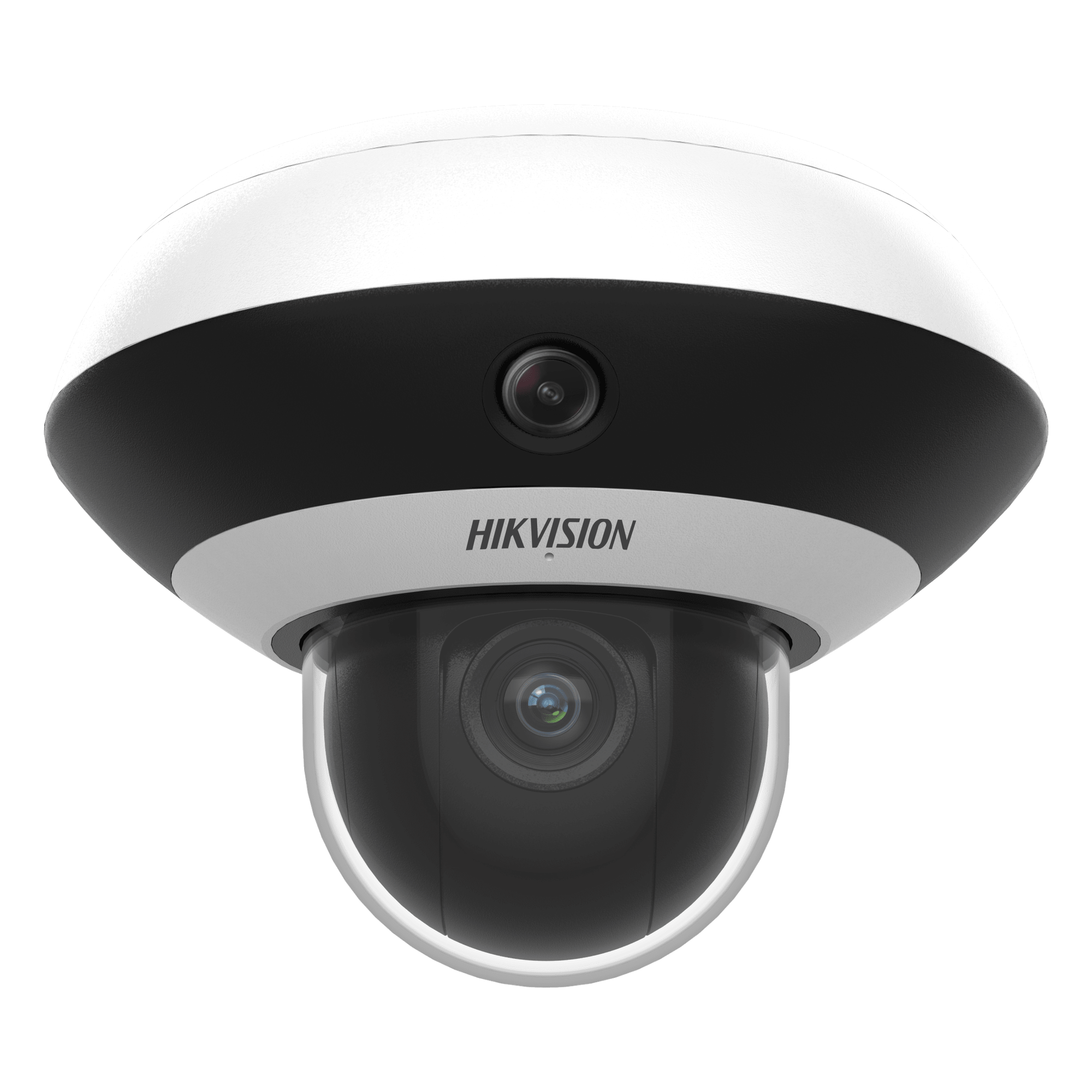Mini Domo PanoVu IP / 4 Megapixel UHD / 1 PTZ 4X Zoom + 3 Lentes Panorámicos 360° / H.265 / IR 10 m (32.8 ft) / PoE+ / dWDR / Uso en Interior — HIKVISION · SKU DS-2DP3D404IWG1-E/36(F5)