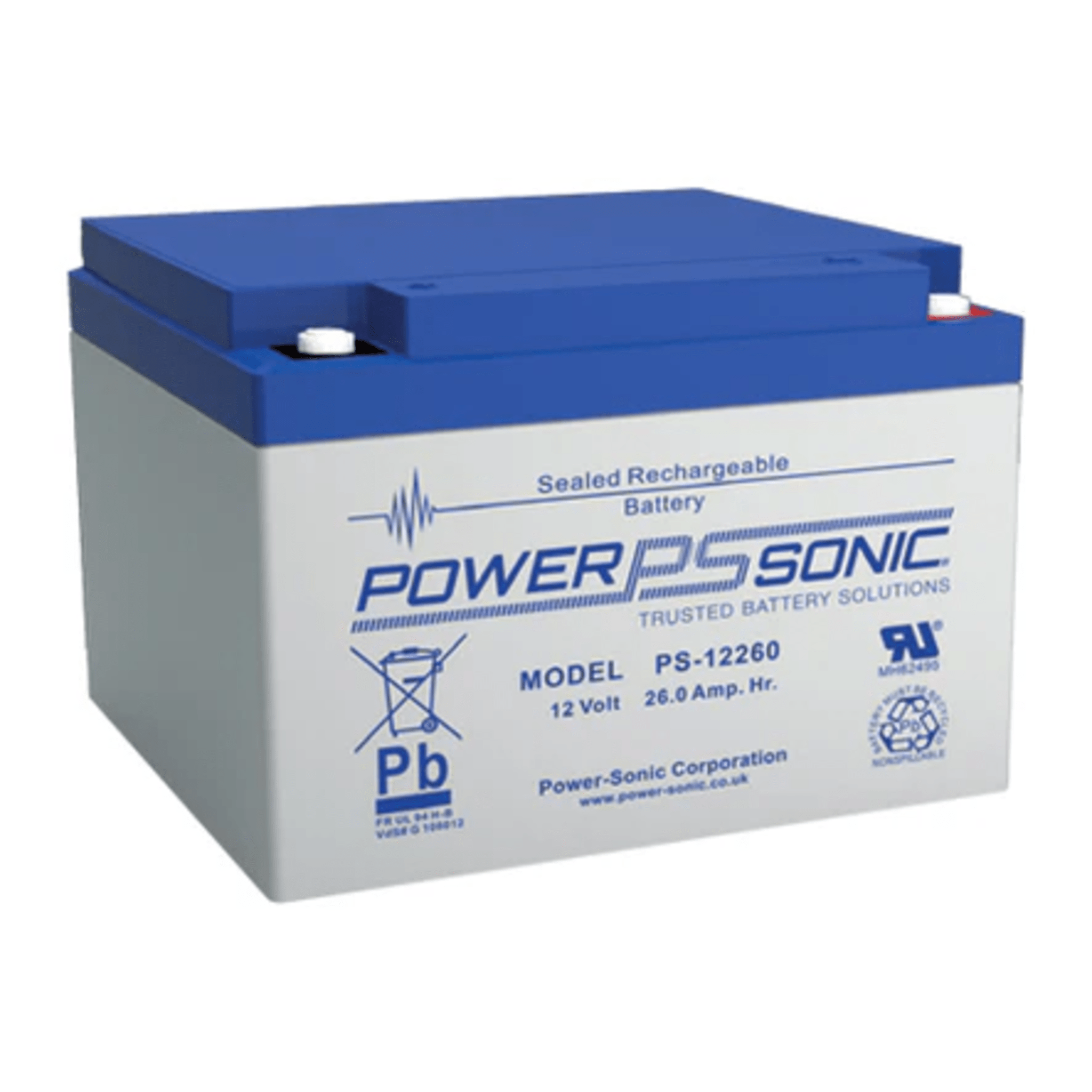 Batería 12V, 26AH, Para Respaldo, Tecnologías AGM/VRLA, 5 Años Vida Útil, Terminales M5, Reconocida UL  
