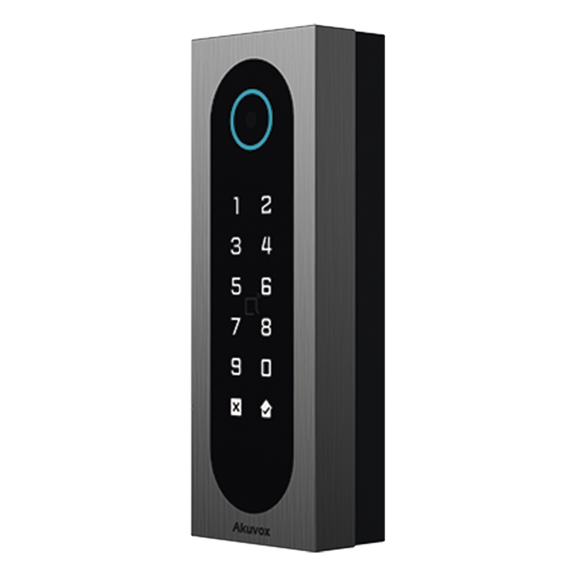 Control de Acceso Slim / 20,000 Tarjetas / 100,000 Eventos / IP65 & IK09 / Multi-Credencial QR-Bluetooth-PIN-RFID / Wiegand-RS485-Relay / Aluminio y Vidrio Templado — AKUVOX · SKU A08S