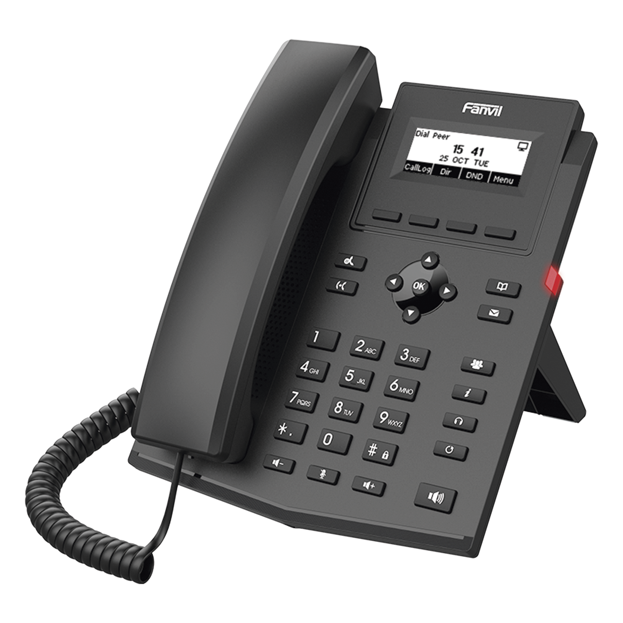 Teléfono IP / 2 Líneas SIP / Pantalla LCD 2.3" / Audio HD G.722 y Opus / Conferencia 6 Vías / PoE 802.3af / Puertos Ethernet Duales 10/100 / Soporte EHS