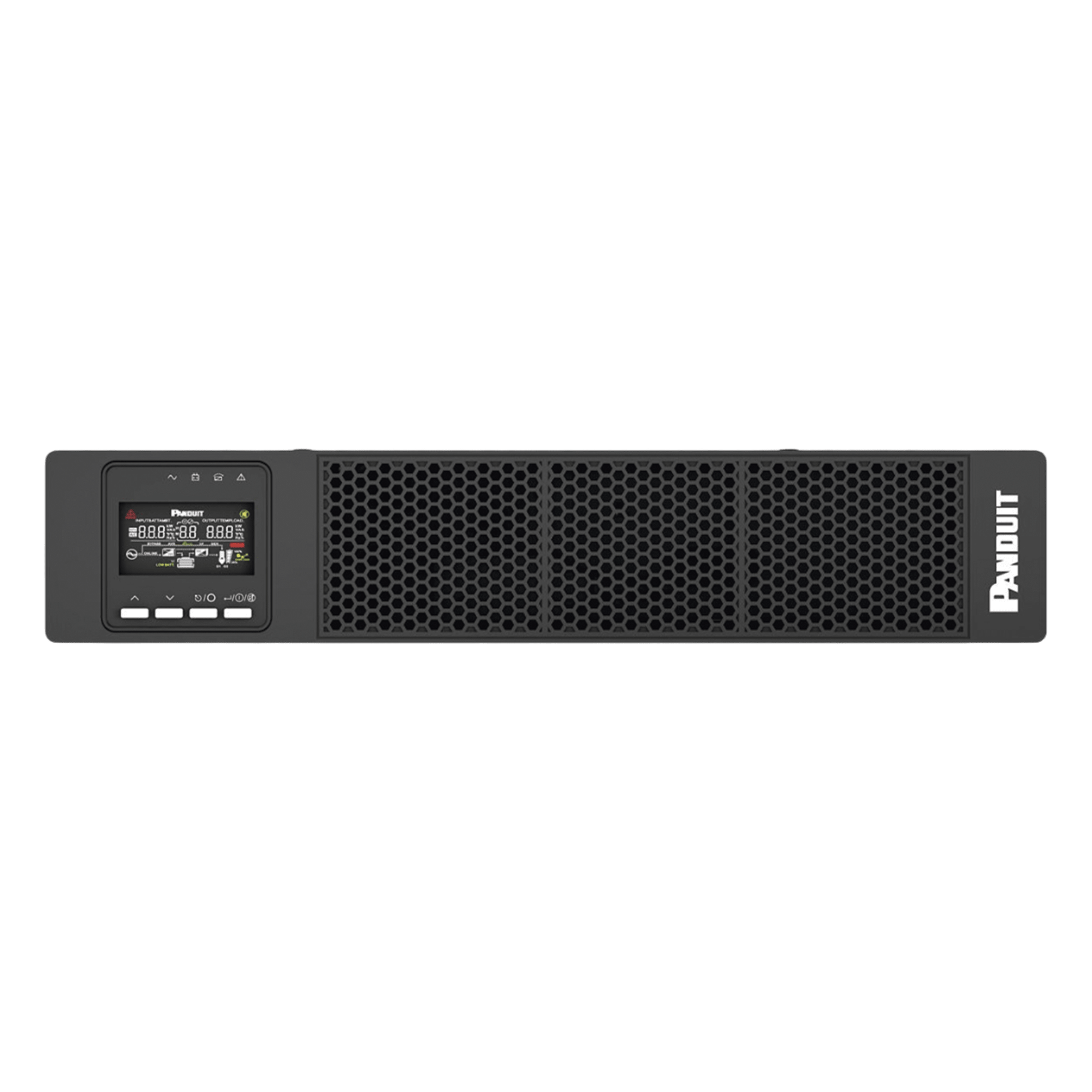 UPS Online Doble Conversión / 3000 VA / 3000 W / Factor de Potencia 1.0 / 2 UR Rack / 5 Tomas NEMA / Tiempo de Respaldo 14.1 min a Media Carga — PANDUIT · SKU U03S11V