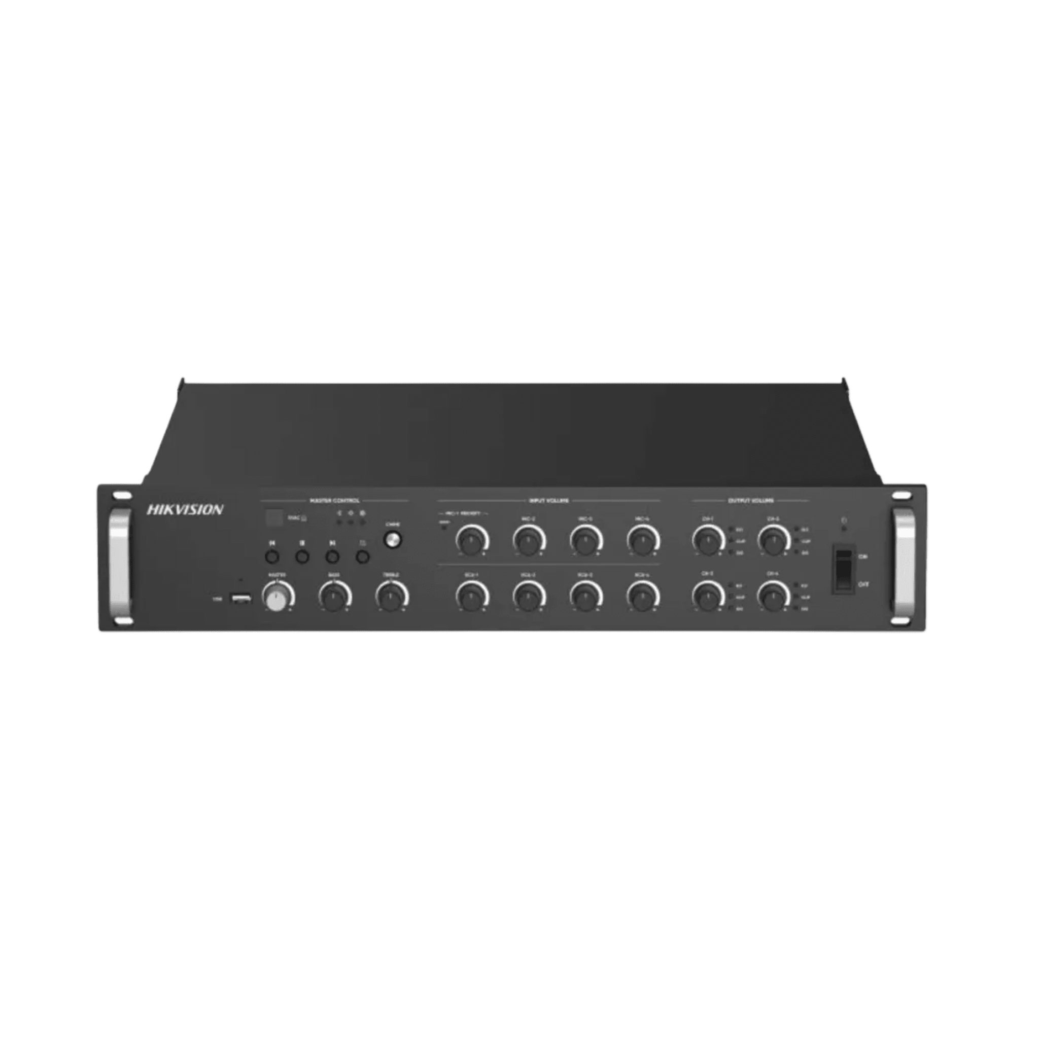 Amplificador de Red |  4 Zonas de 250W | 100V/70v | Calendarización de eventos | Biblioteca de Materiales de Audio | Entrada de Alarma | Hik-Connect /Hikcentral profesional 