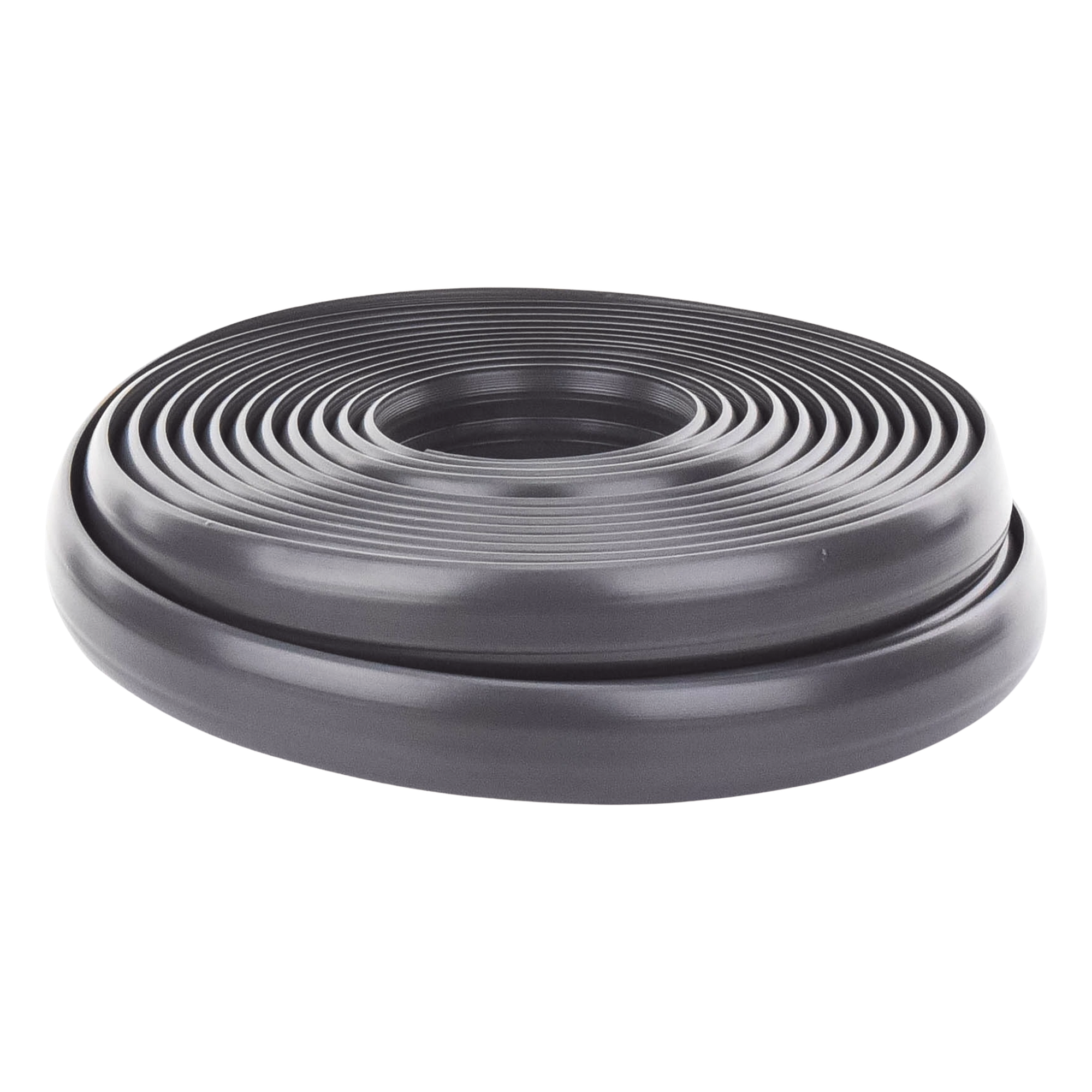 Canaleta flexible negra de PVC auto extinguible, para instalaciones eléctricas en piso ó zóclo  (Rollo de 25mts.) (9300-05040)