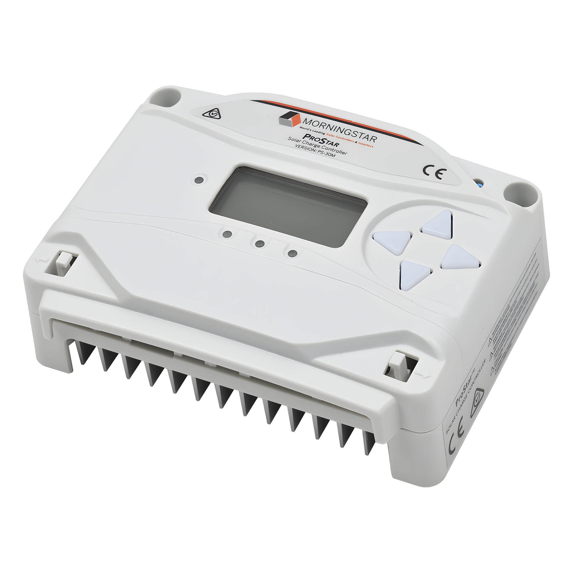 Controlador de carga solar / 12-24 Vcc / 30 A / 98.4 ft entrada solar máxima / LCD 128x64 — MORNINGSTAR · SKU PS-30M