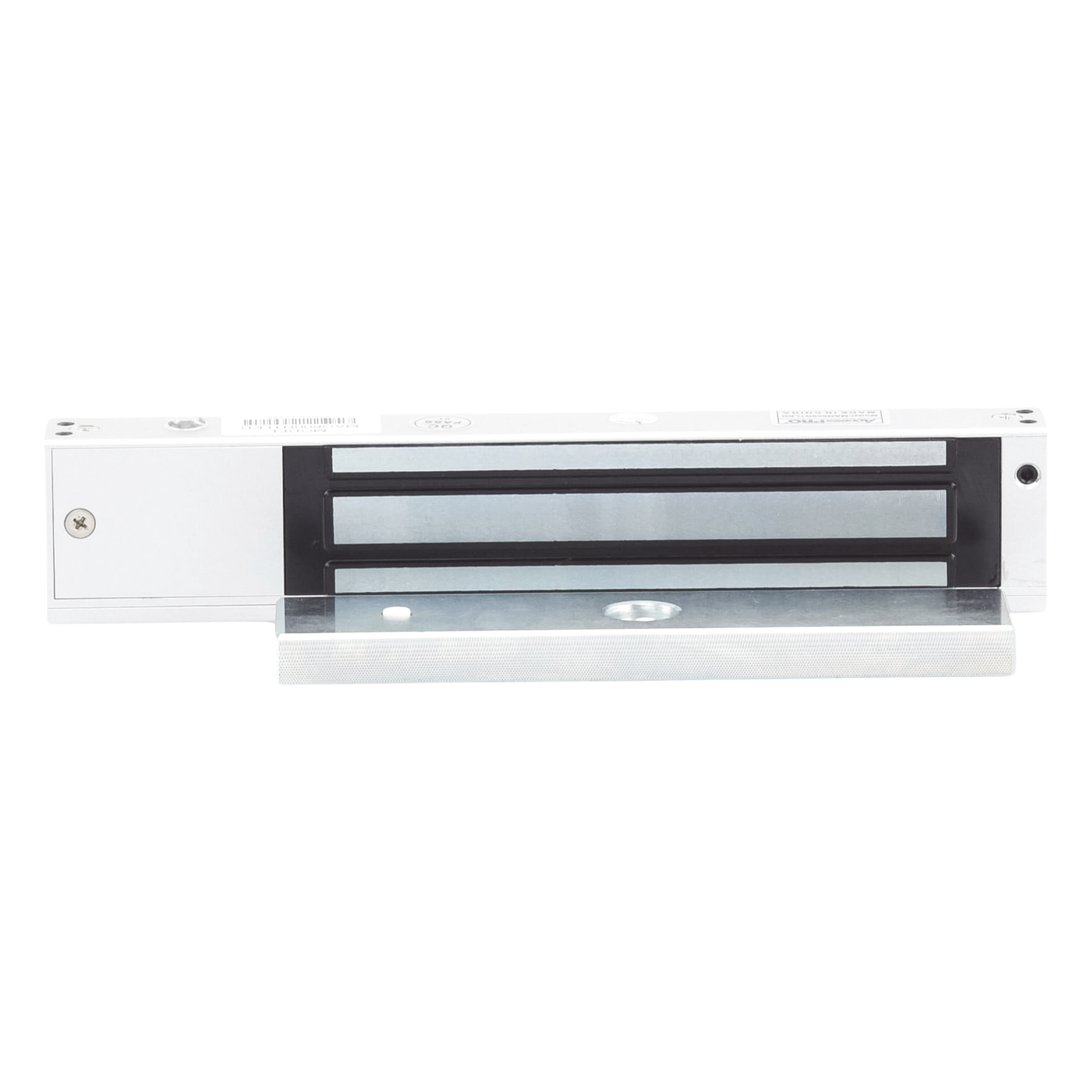 Chapa Magnética Electromagnética / 280 kg (600 lbs) / Temporizador 0-9 s / Voltaje Dual 12/24 VDC / Sensor de Puerta NO/NC / LED Indicador — ACCESSPRO · SKU MAG600NTLED