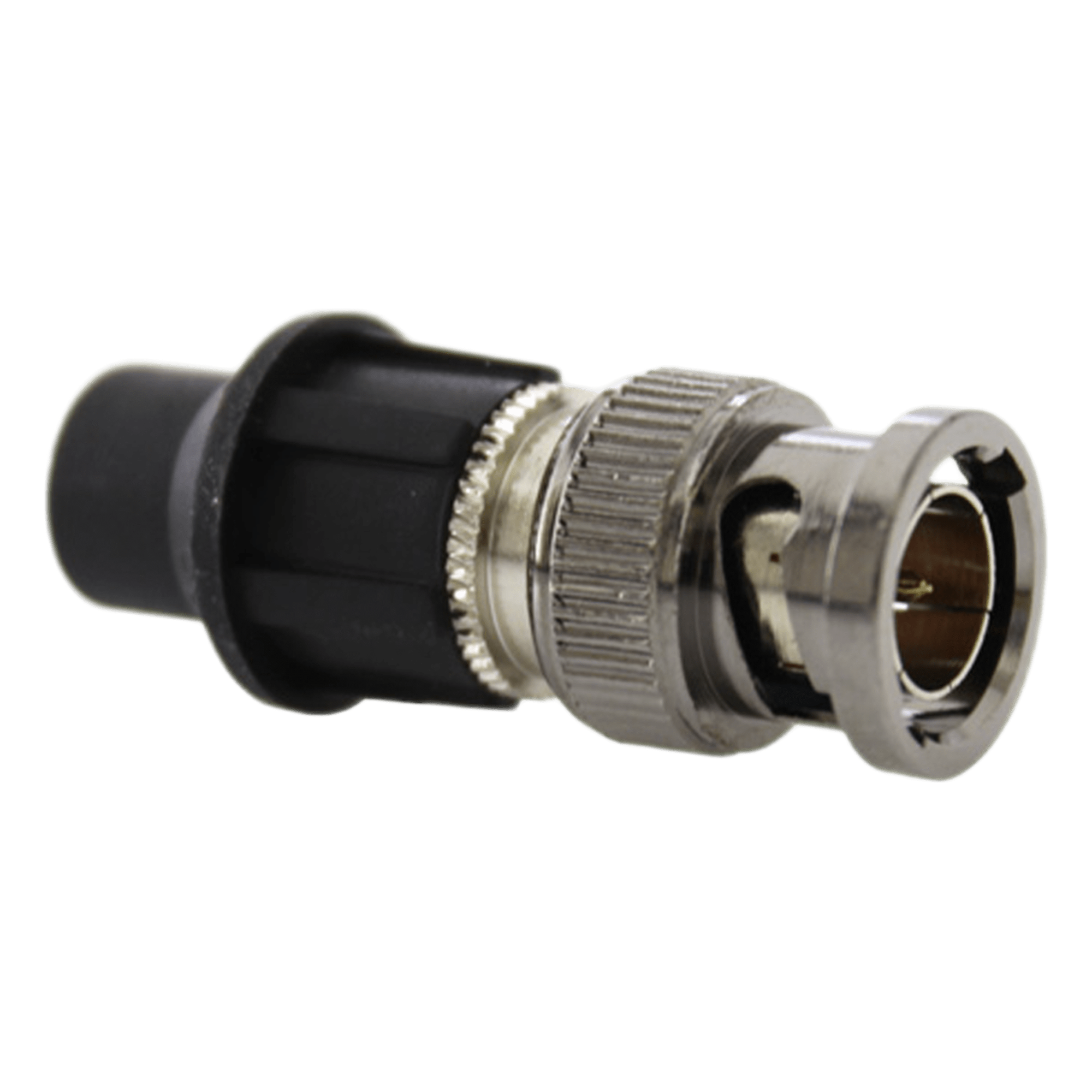 Conector BNC Macho / 75Ω / RG6-RG59-RG178 / CaP System / 27 mm / 1080p HD — TELECOM SECURITY · SKU KBM