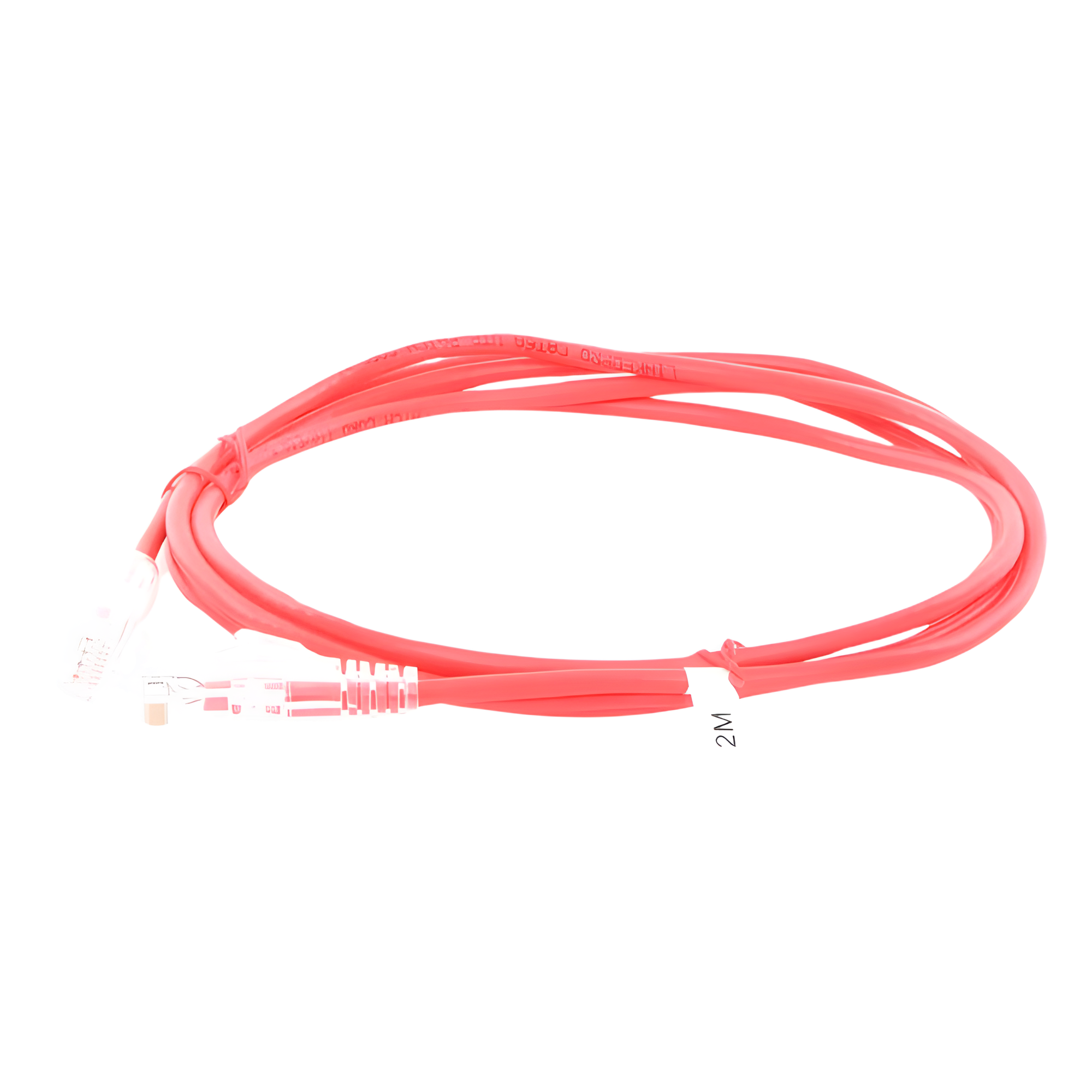 Cable de Parcheo Slim UTP Cat6A / 2 Metros (6.56 Pies) / 28 AWG / Rojo / RJ45