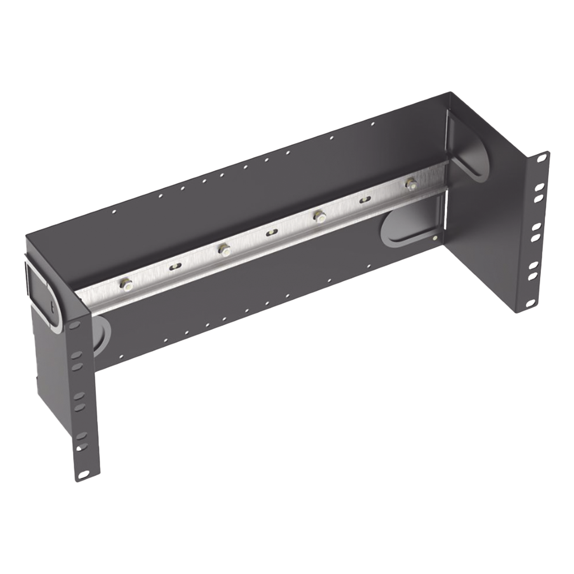Soporte de Riel DIN Industrial / 4U / Rack 19 in / Acero / Gestión de Cables