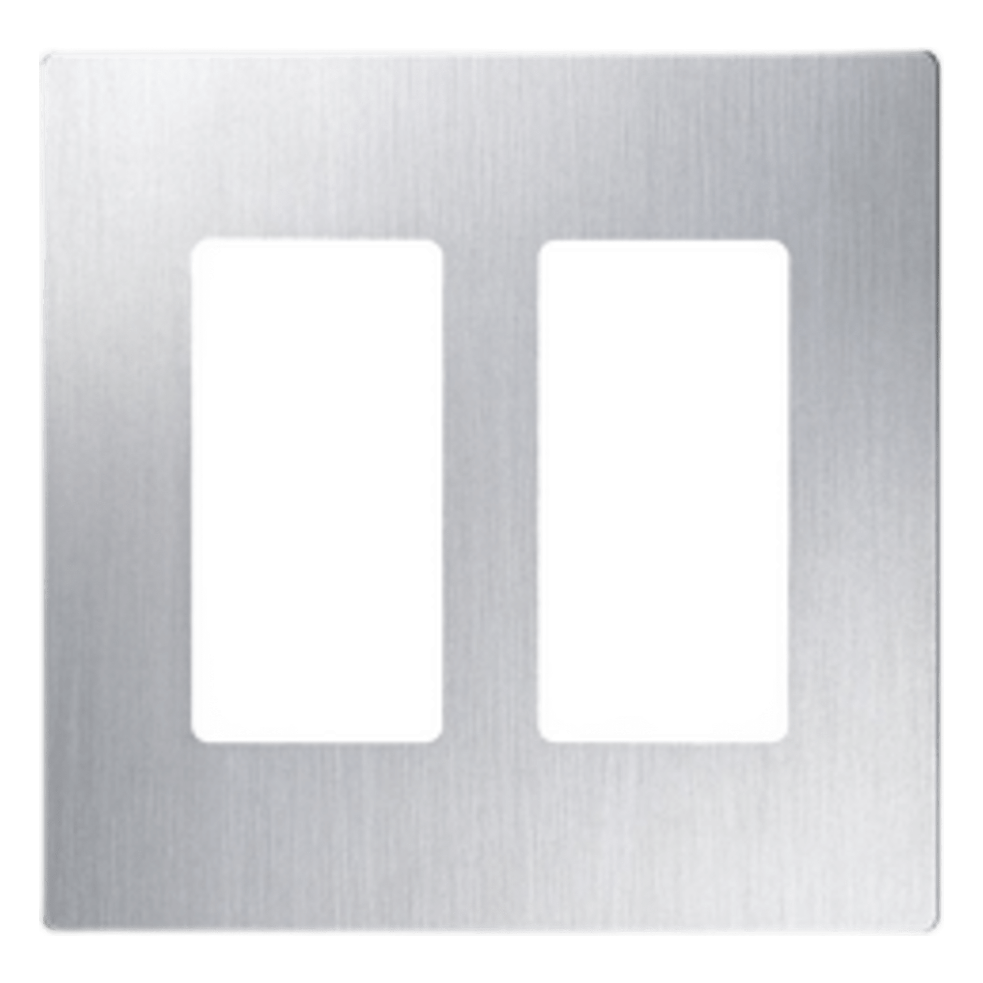 Placa de Pared 2 Espacios / Diseño sin Tornillos / Apertura Tipo Designer / Acabado Acero Inoxidable — LUTRON ELECTRONICS · SKU CW2SS