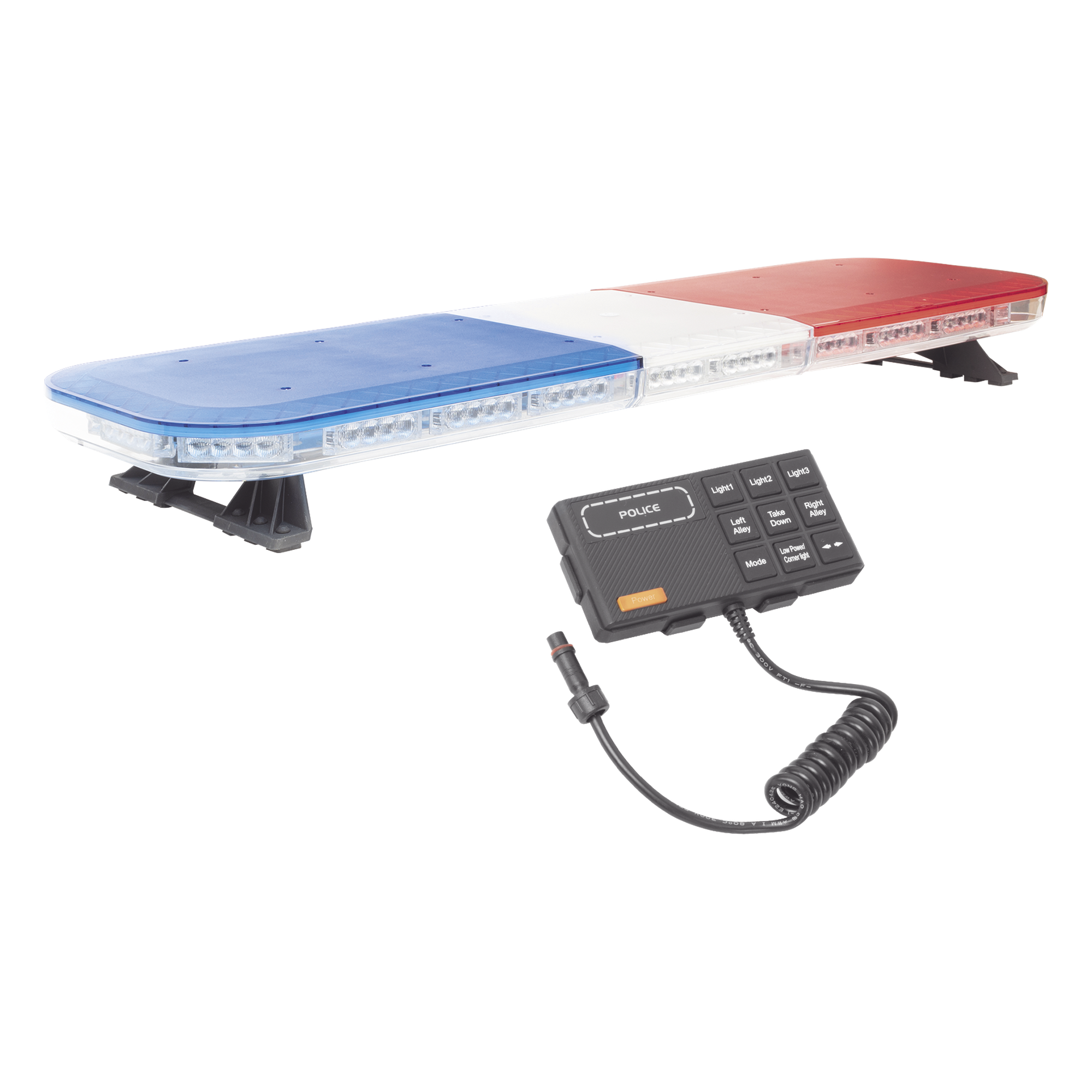 Barra de Luces LED / 47" / 88 LEDs Hyperlux / Rojo/Azul / Control de Tráfico / IP65 / 12A Máx — EPCOM INDUSTRIAL SIGNALING · SKU X67RB