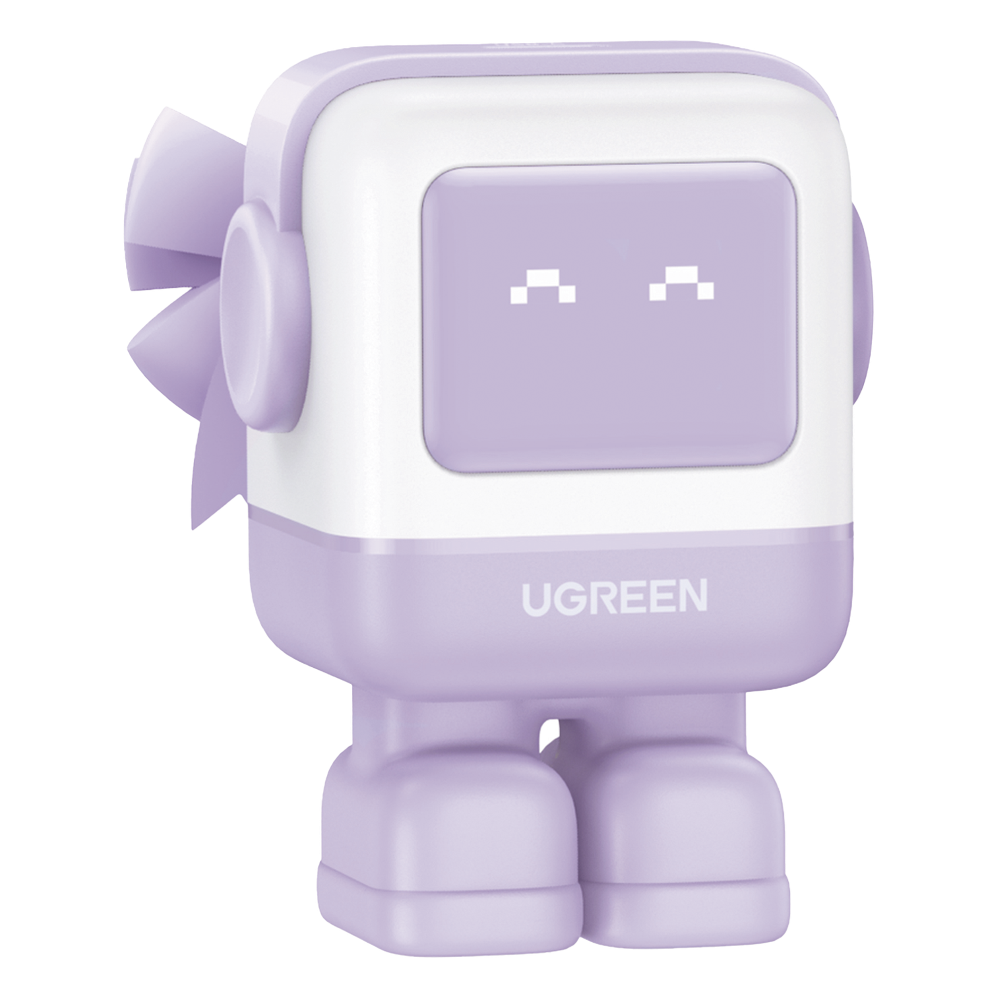 Cargador RobotGaN de 65W Serie UNO | 3 Puertos de Carga Rápida | 2 USB-C | 1 USB-A | PD 3.0 | QC 4.0 | Carga Inteligente | Tecnología GaN II | Zapato Magnético Extraíble | Carcasa Ignífuga | Pantalla LED