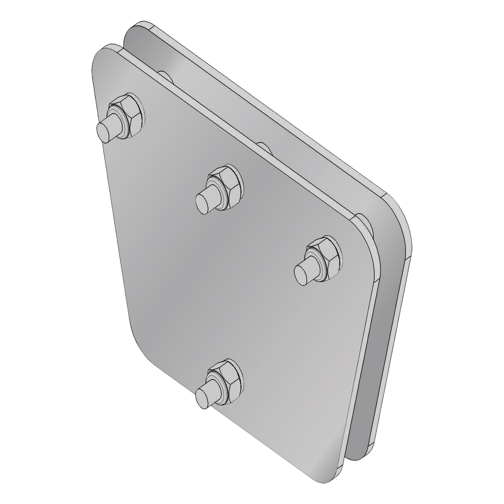 Placas Igualadoras para Retenidas / 3 Retenidas / Acero ASTM A-36 / 3/16' / Galvanizado en Inmersión / 20x20x30 cm — SYSCOM TOWERS · SKU SP-202030-G
