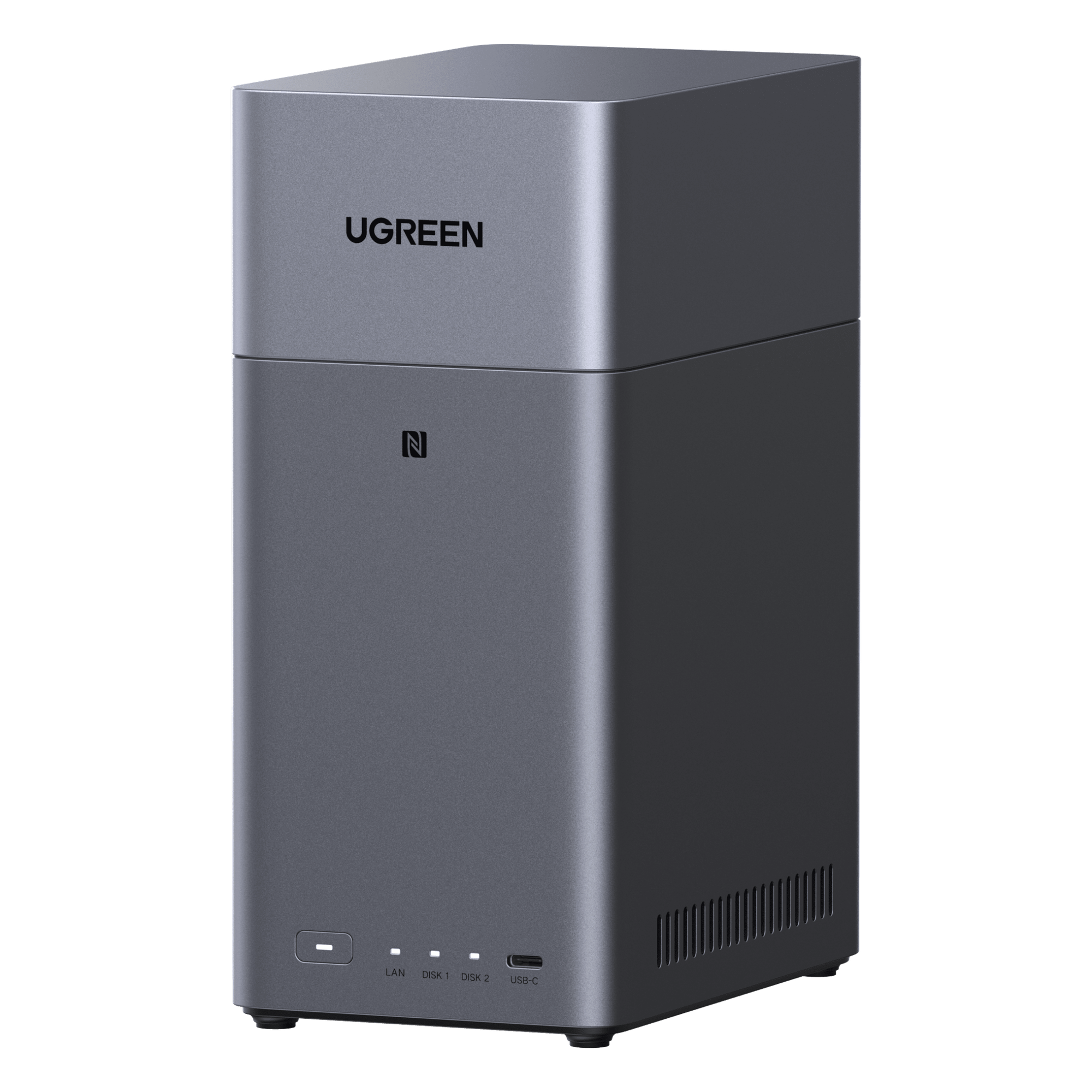 NAS de 2 Bahías / Procesador RK3576 / 4 GB DDR5 / HDMI 4K / USB-C 3.2 Gen 1 / Gigabit Ethernet / RAID 0/1-JBOD — UGREEN · SKU 95432