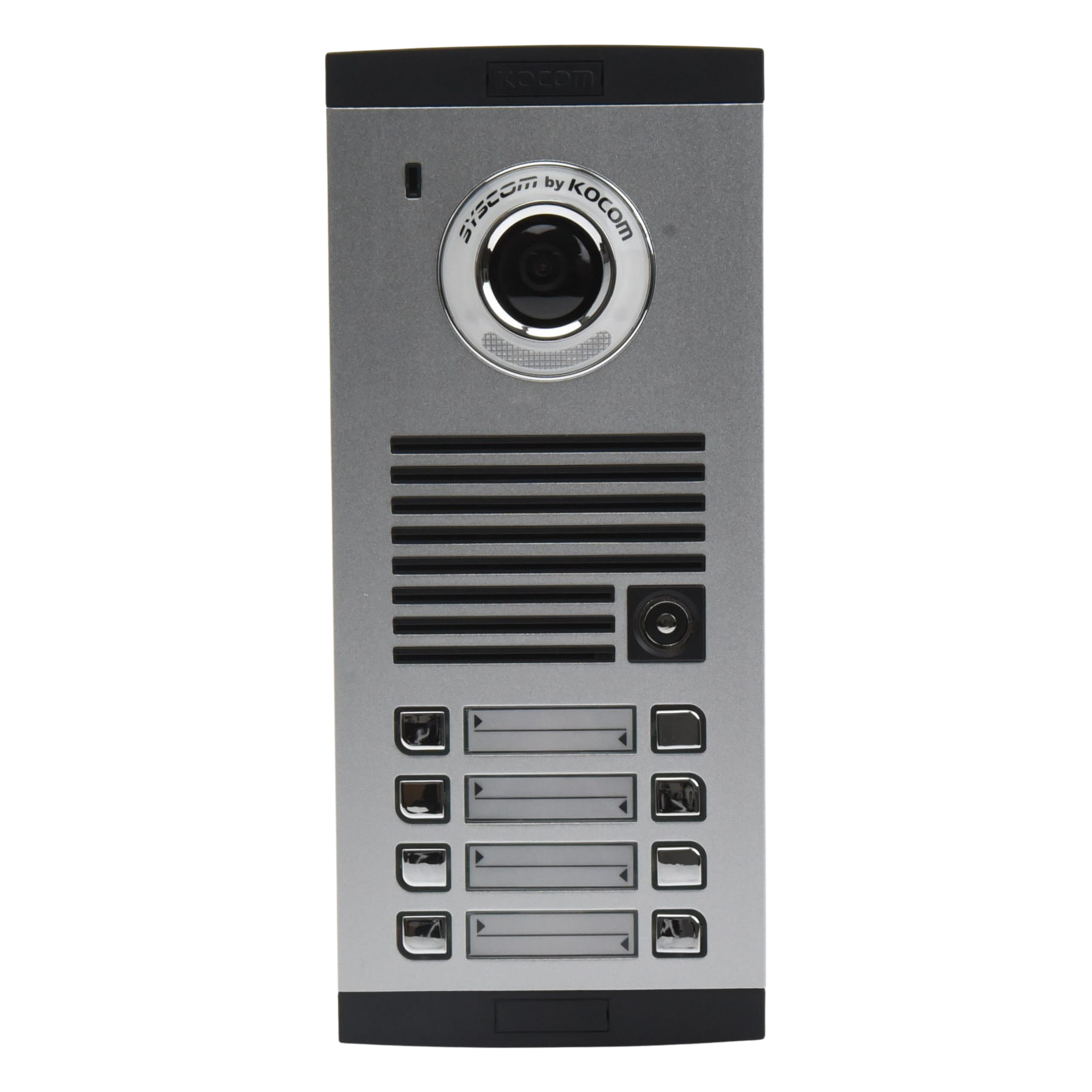 Frente de calle para 8 Apartamentos, compatible con monitores de 4 hilos, expandible a 20 o 32 deptos.