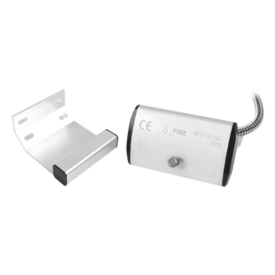 Detector Magnético de Apertura Tipo Cortina / GAP 66 mm / Reed Switch NO / Instalación Flexible / Puertas de Garage y Portones Industriales — SFIRE · SKU SFD-3016C
