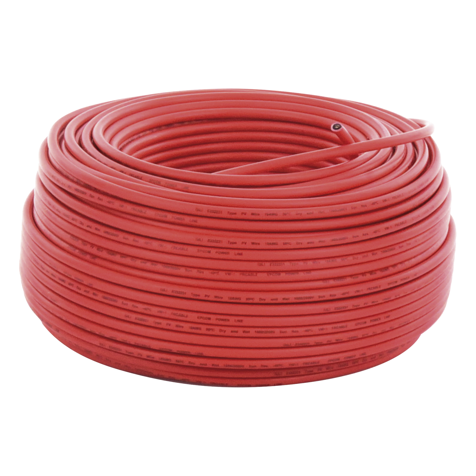 Cable Fotovoltaico / 6 mm² (10 AWG) / Cobre / 2000V / Rango -40°C a 120°C / Rojo / Rollo 100 m (328.1 ft) — EPCOM POWERLINE · SKU CBL-PV-10R/100