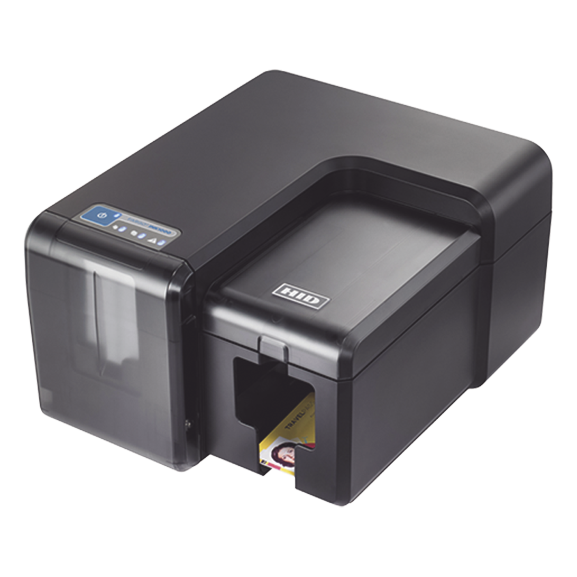 Impresora de Tarjetas / Inyección de Tinta Térmica / 600 x 1200 dpi / Borde a Borde / Una Cara / CR80 — HID · SKU 062000
