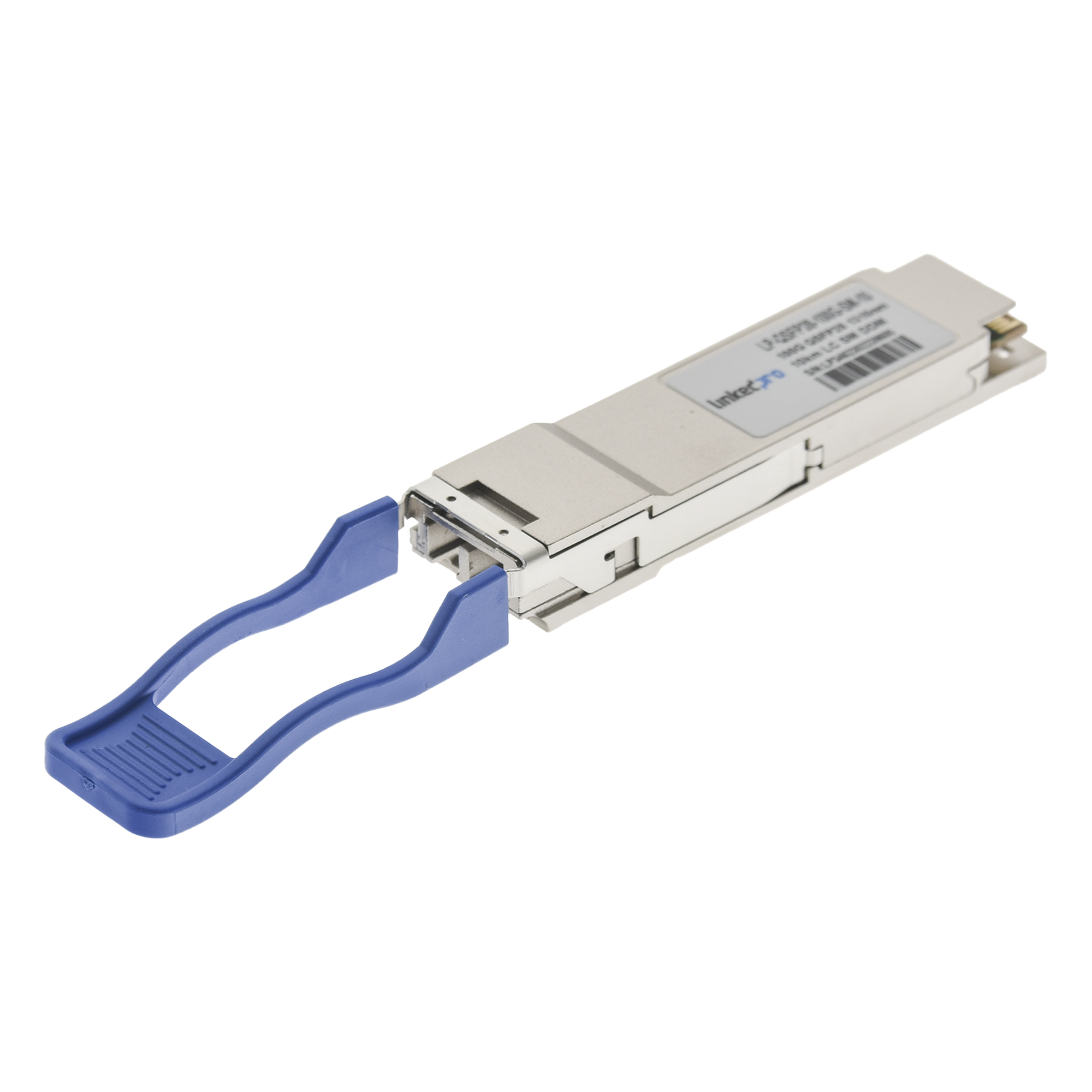 Transceptor Óptico QSFP28 / 100 Gbps / Monomodo 1310 nm / Alcance 10 km (6.2 mi) / LC/UPC Dúplex / DDM / Hot-Pluggable — LINKEDPRO BY EPCOM · SKU LP-QSFP28-100G-SM-10