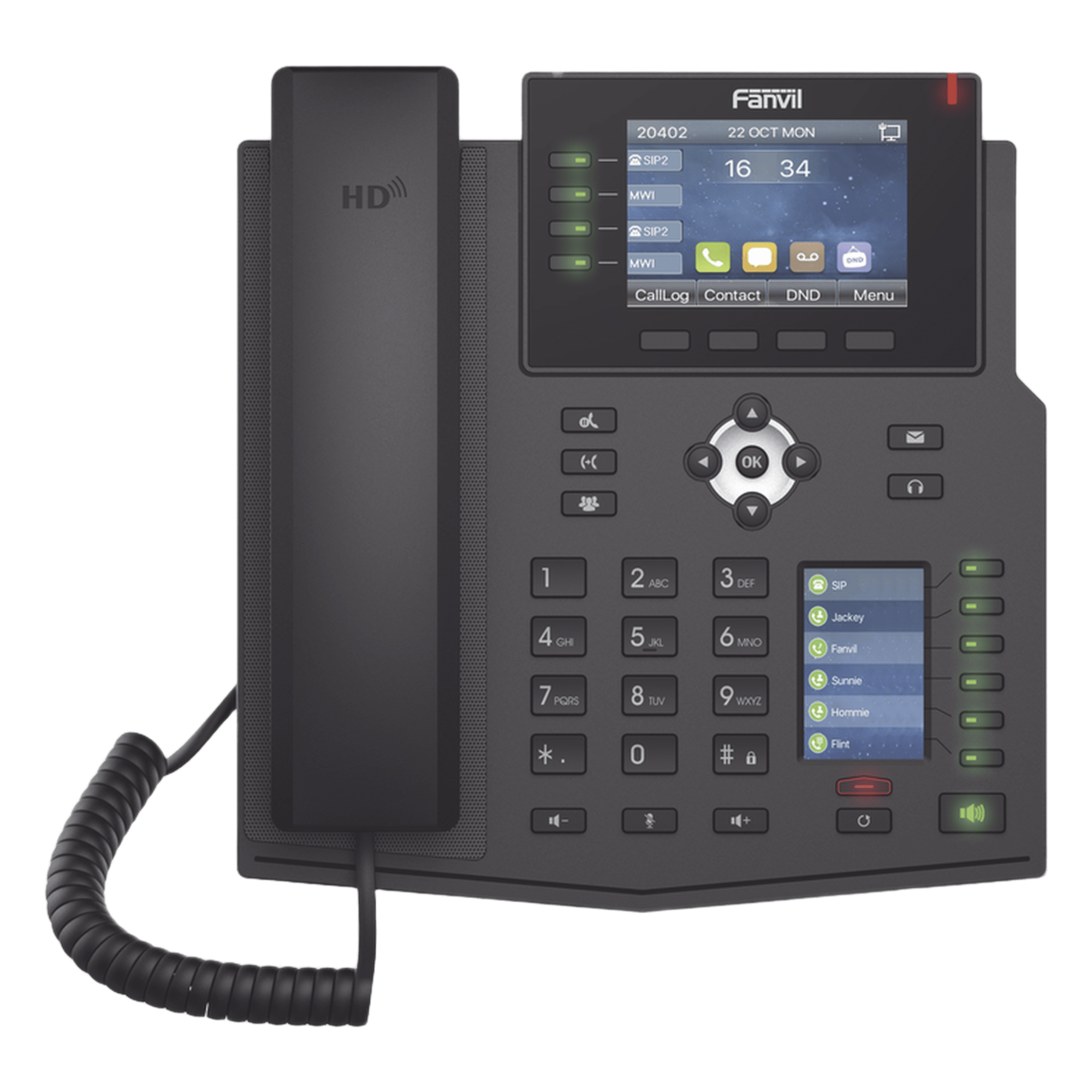 Teléfono IP Empresarial / 16 Líneas SIP / Pantalla LCD 3.5 — FANVIL · SKU X5U