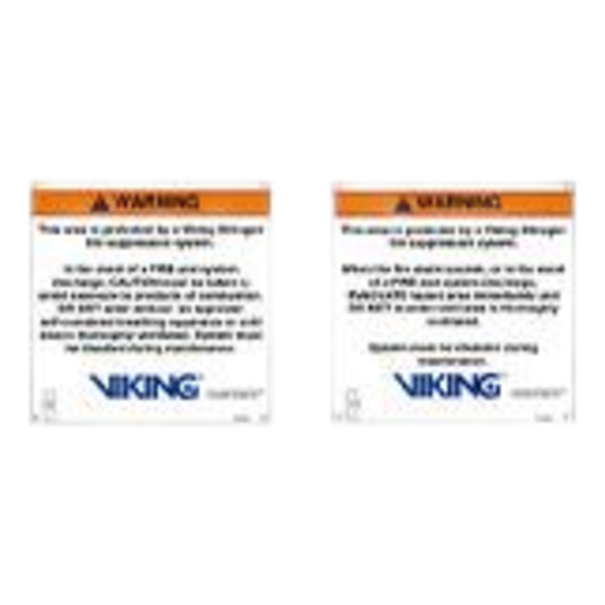 Señalamiento de Advertencia Interior / Sistema de Extinción con Nitrógeno / Aluminio 10' x 10' (254 mm x 254 mm) / UL/CSA y FM / Español — VIKING · SKU 24588-S