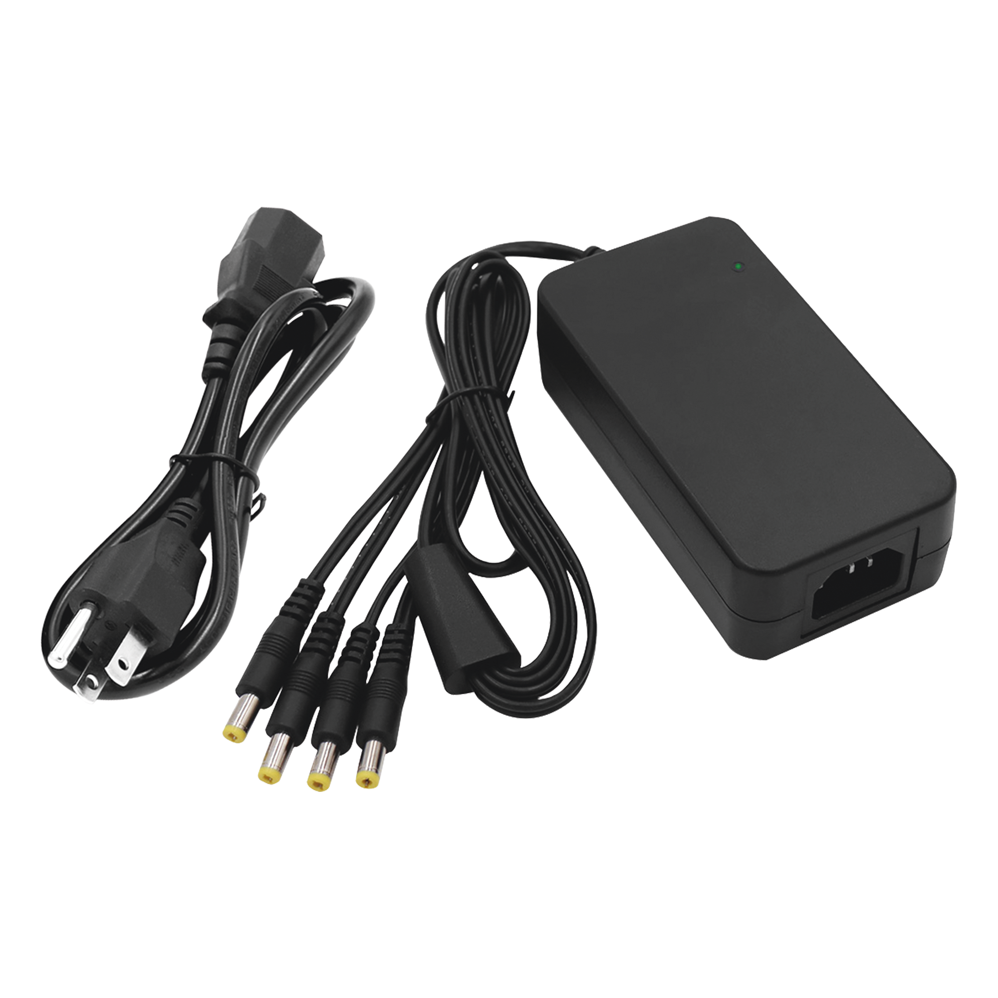Fuente de Poder / 4 Salidas Jack Macho / 12 Vcc / 5 A / 60 W / 100-240 V~ / 4.6 x 2.4 x 1.3 pulg — EPCOM POWERLINE · SKU PLK12DC4CH