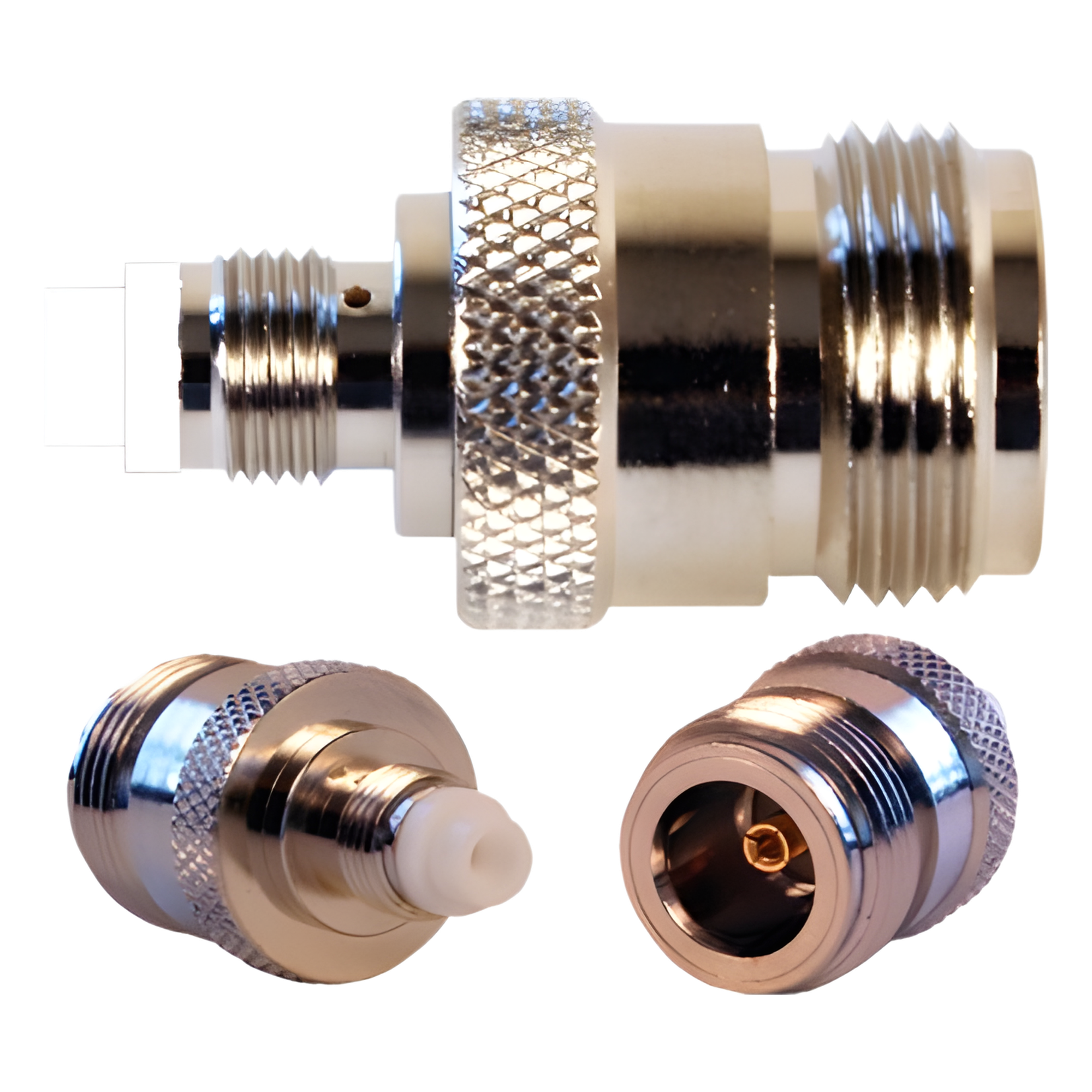 Adaptador Coaxial / FME-Hembra a N-Hembra / 50 Ohm / Conectores Chapados en Oro — WILSONPRO / WEBOOST · SKU 971-107
