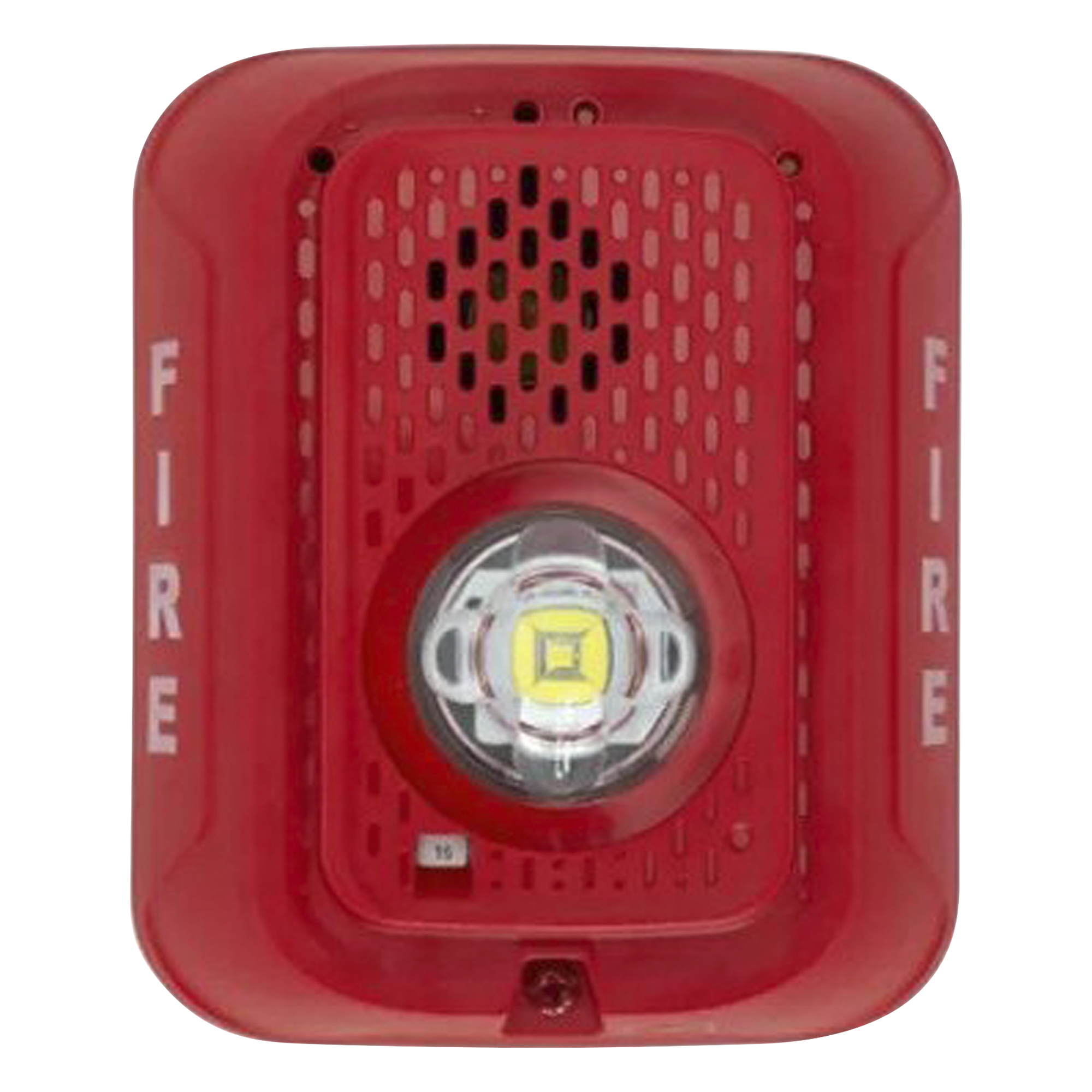 Sirena con Estrobo LED / 2 Hilos / Candela Seleccionable hasta 185 cd / 24 Vcd / Montaje en Pared — SYSTEM SENSOR · SKU P2RLED
