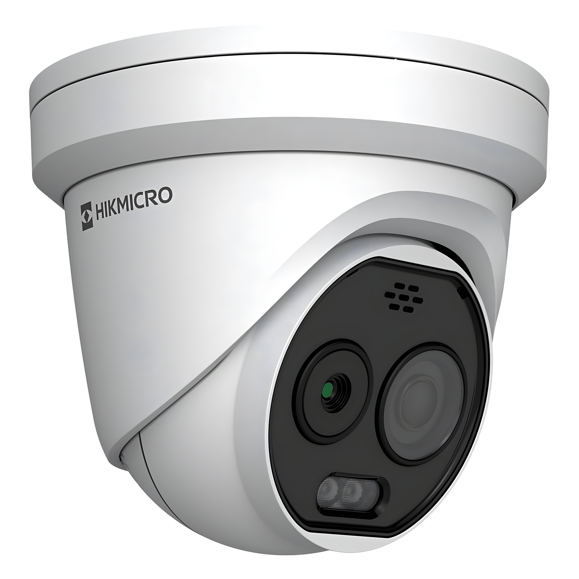 Cámara Turret IP Bi-espectral / Térmica 256×192 / Óptica 5 Megapixel / Detección de Temperatura -20°C a 650°C / Dual Light 30 m (98.4 ft) / IA Avanzada — HIKVISION · SKU HM-TD1228T-2/G1/T3A